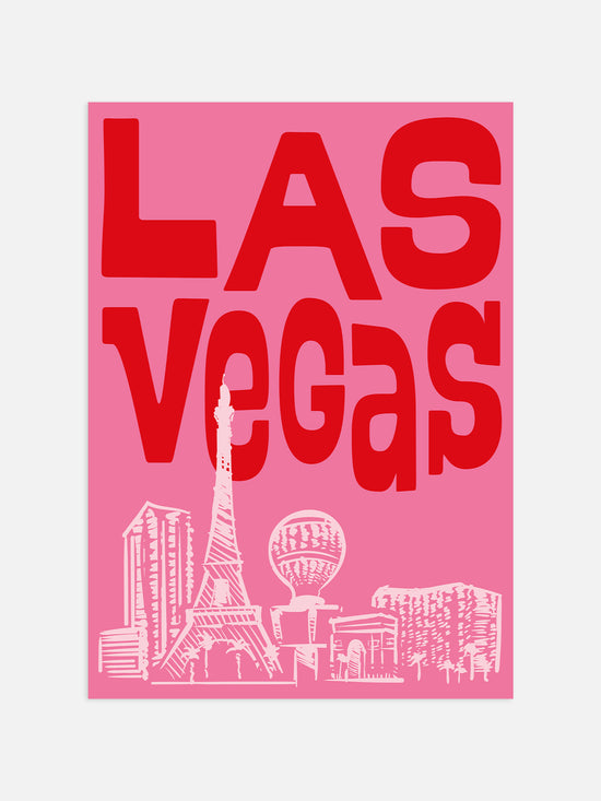 Las Vegas Travel Poster, Pink