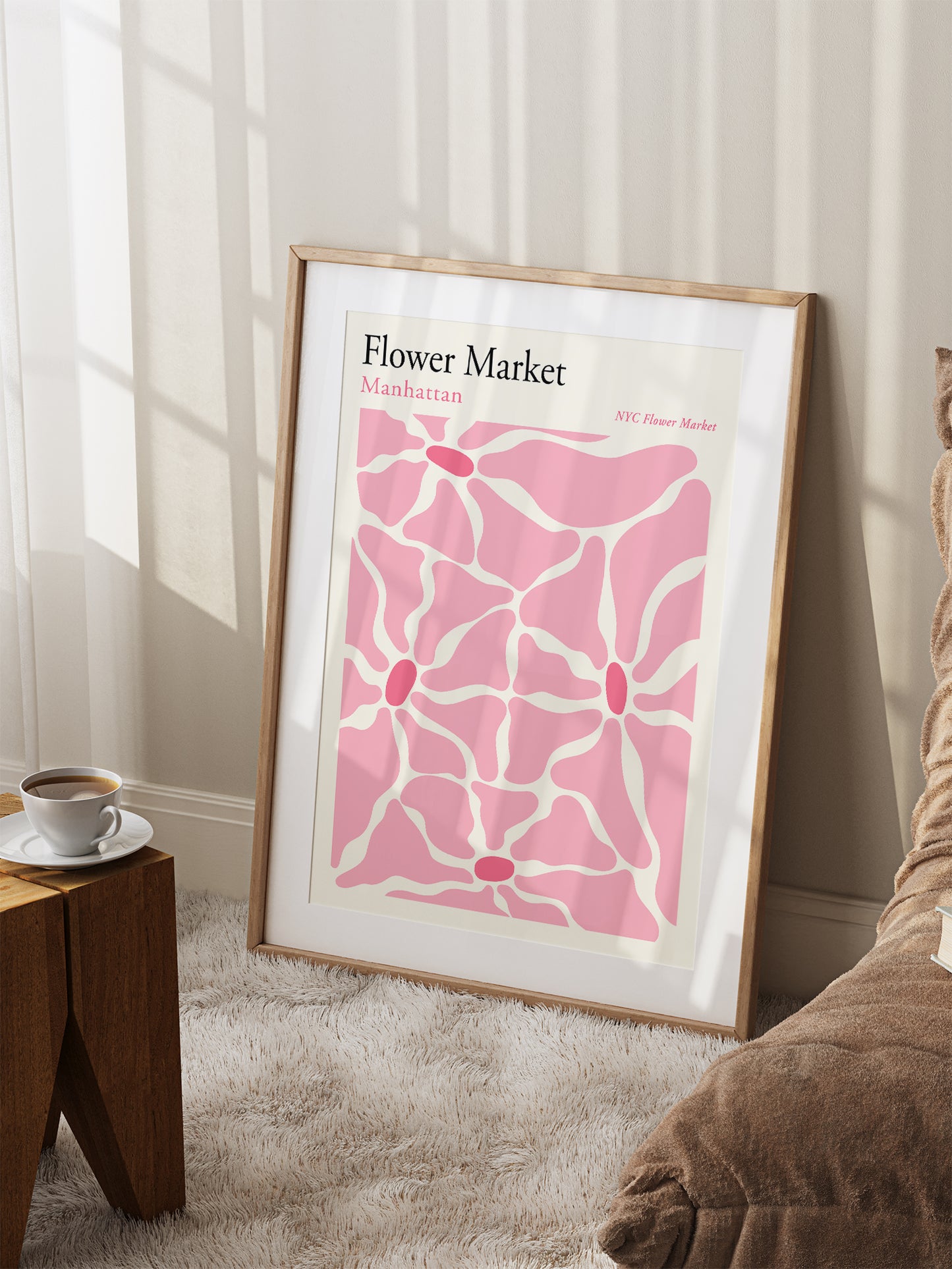 Pink Manhattan Flower Market Print