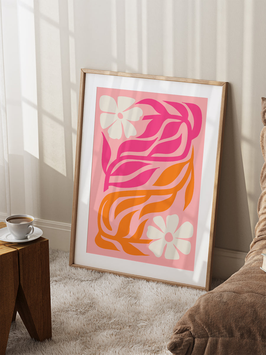 set of 3 prints | digital download – luxe poster co... Pink And Orange Flower Poster – Luxe Poster Co