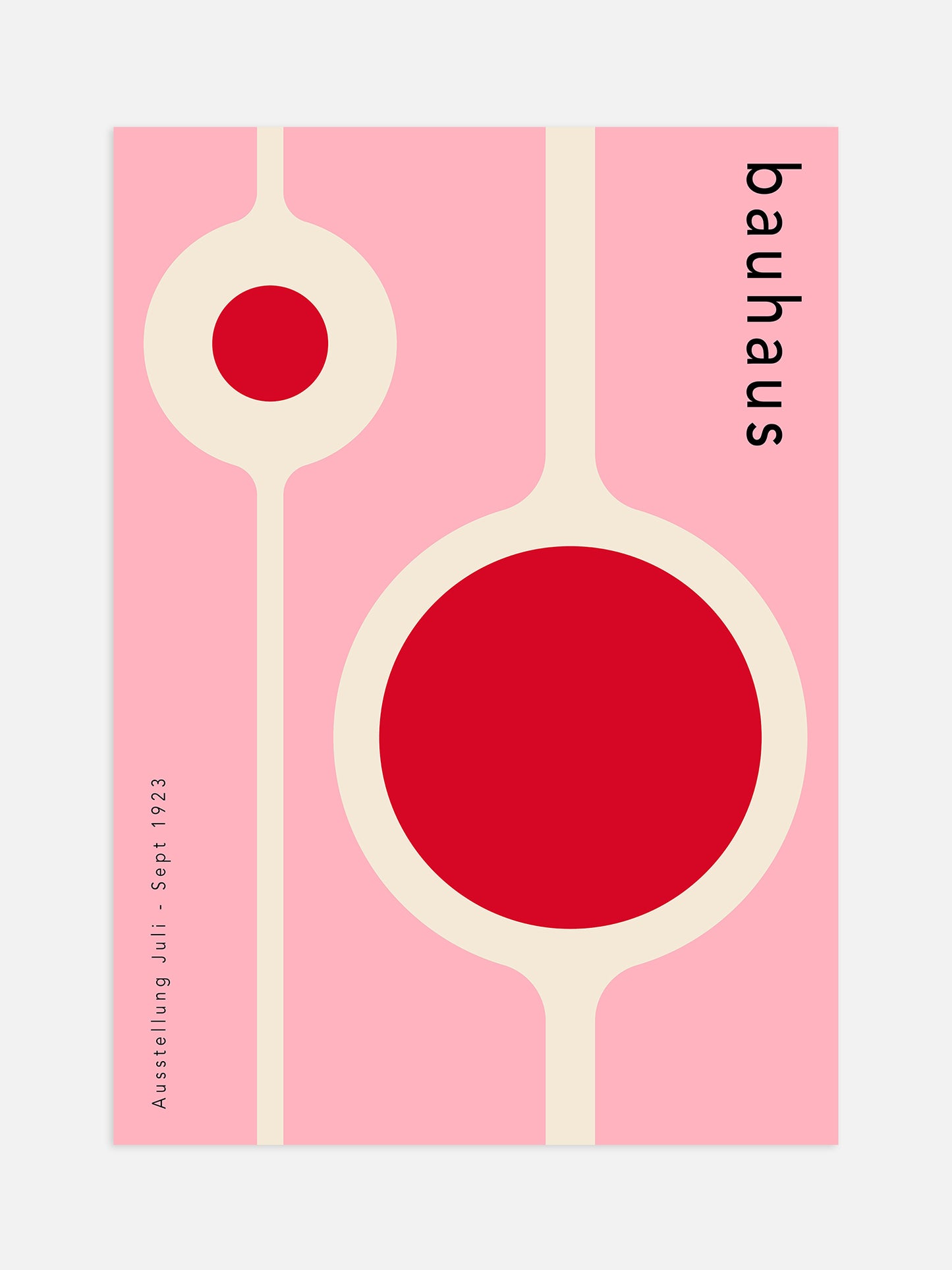Pink And Red Circle Bauhaus Poster