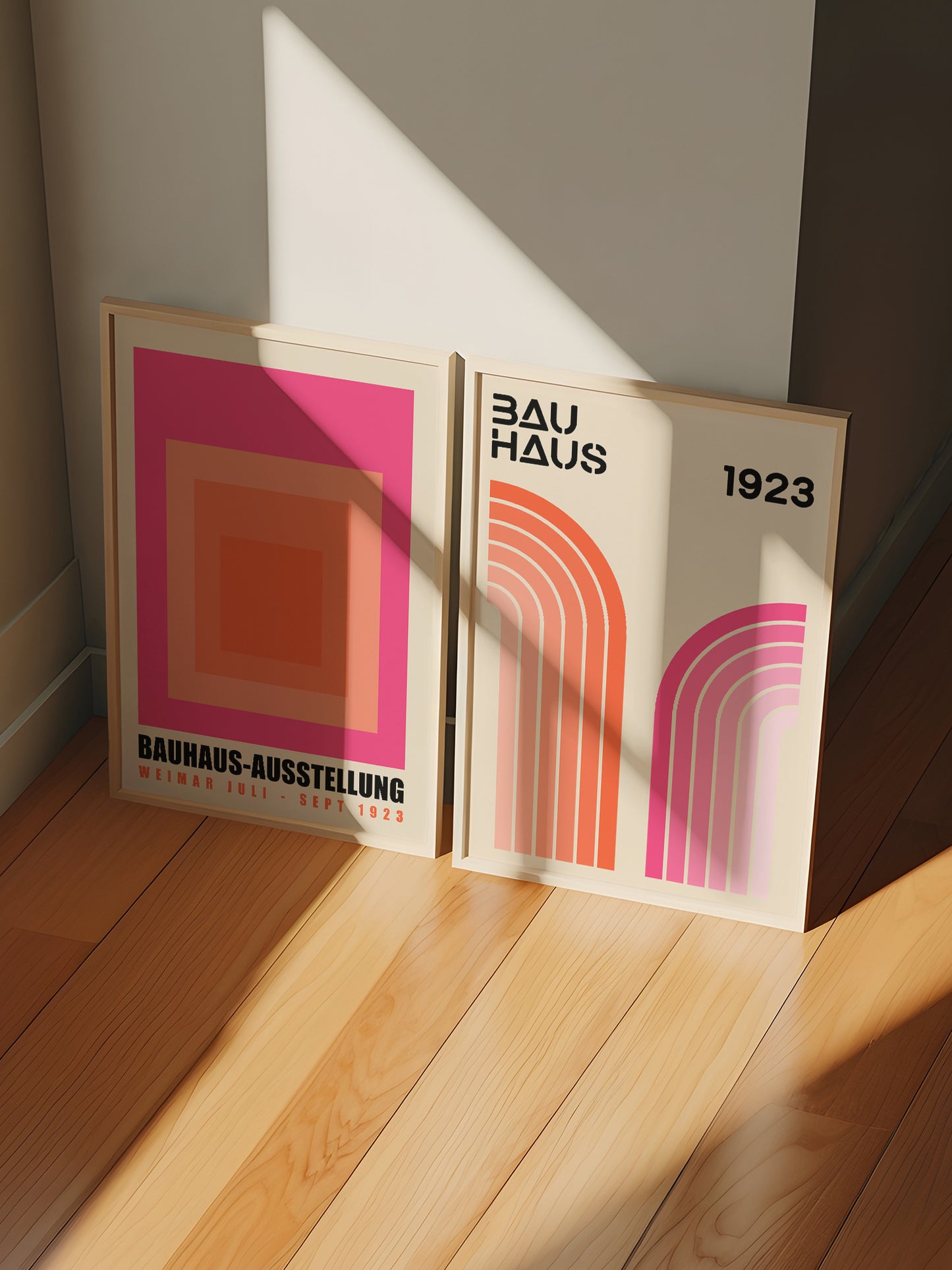 Set Of 2 Pink Bauhaus Prints | Digital Download