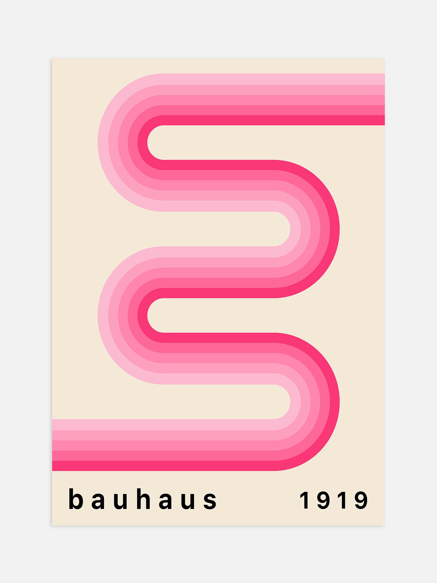Pink Stripes Bauhaus Poster