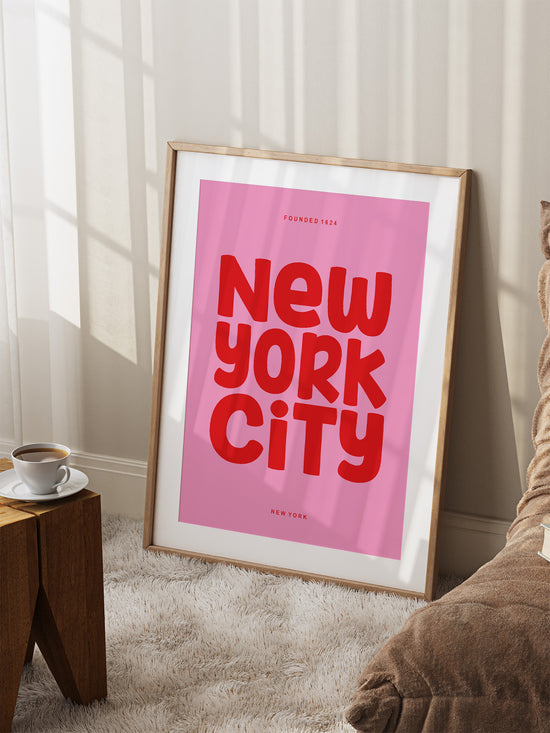 Pink New York Typography | Digital Download