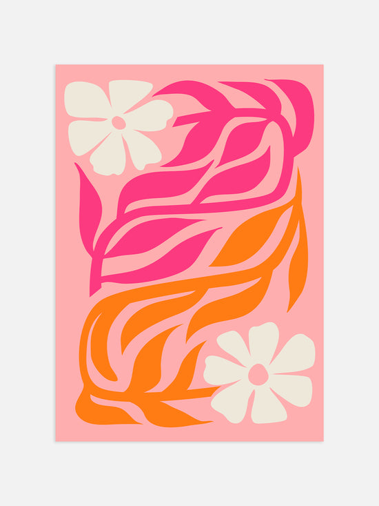 Pink And Orange Flower Art Print | Digital Download