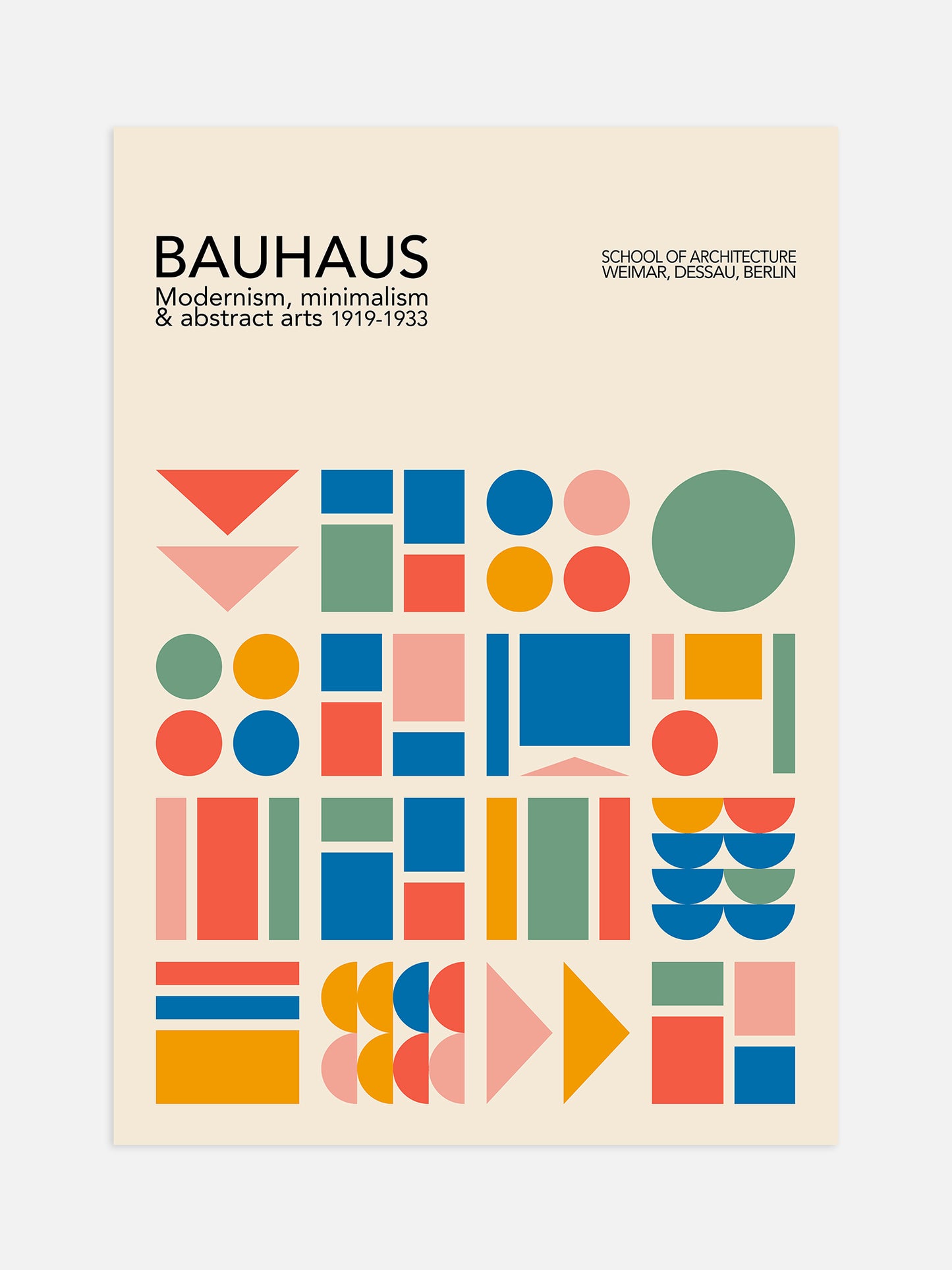 Multicolour Bauhaus Shapes Poster
