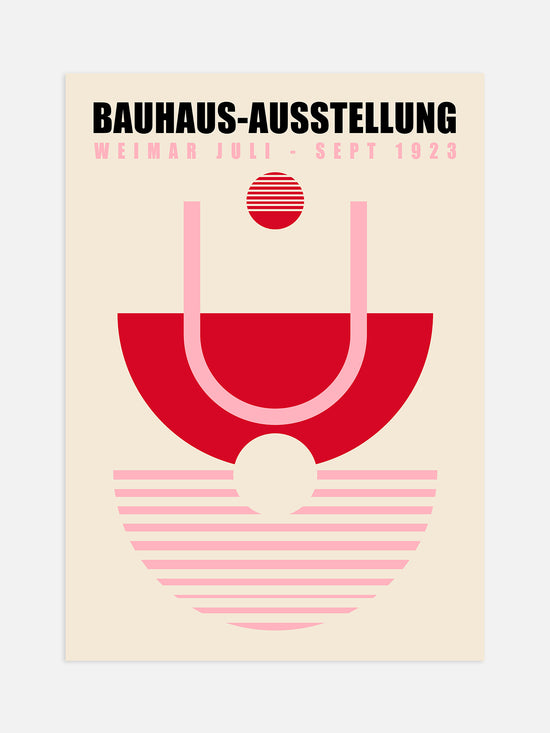 Red Mid Century Bauhaus Poster