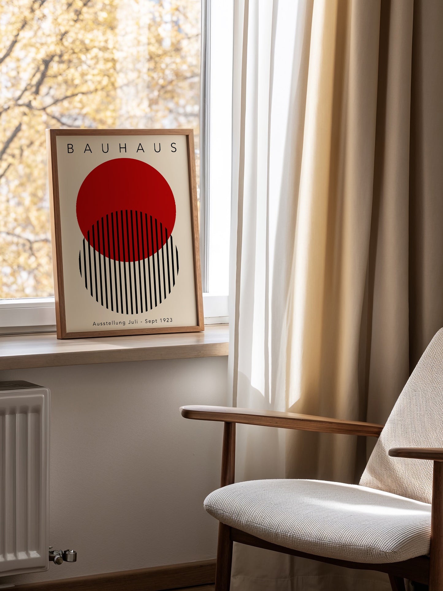 Red Bauhaus Wall Art Poster