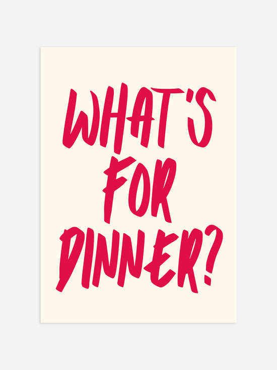 What's For Dinner Print - Red