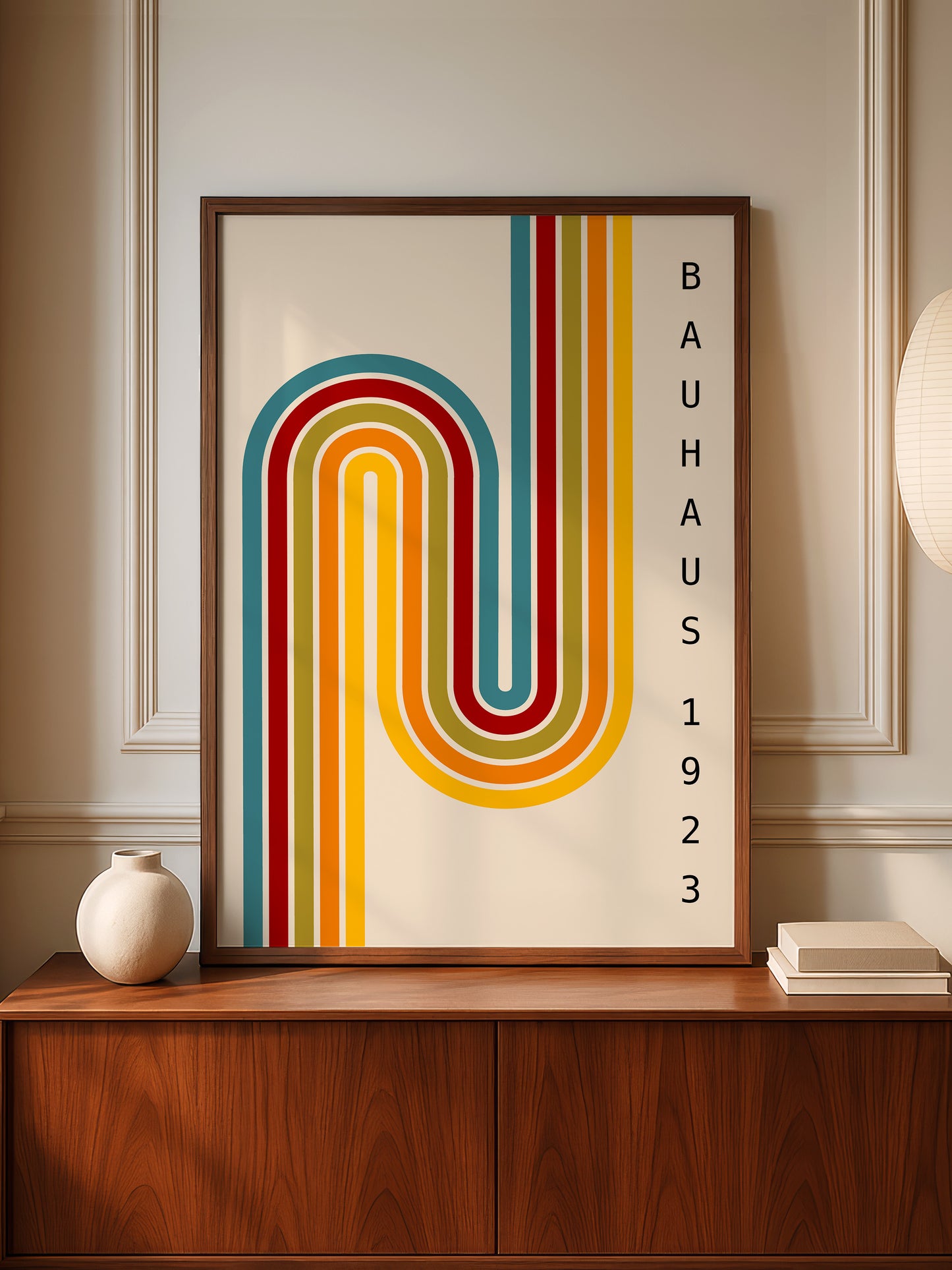 Retro Stripes Bauhaus Poster | Unframed