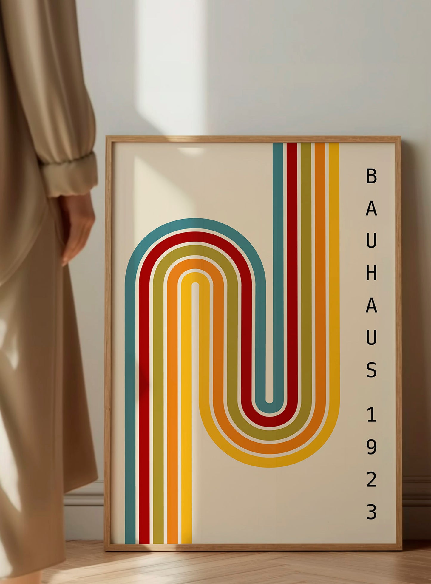 Retro Stripes Bauhaus Poster | Unframed