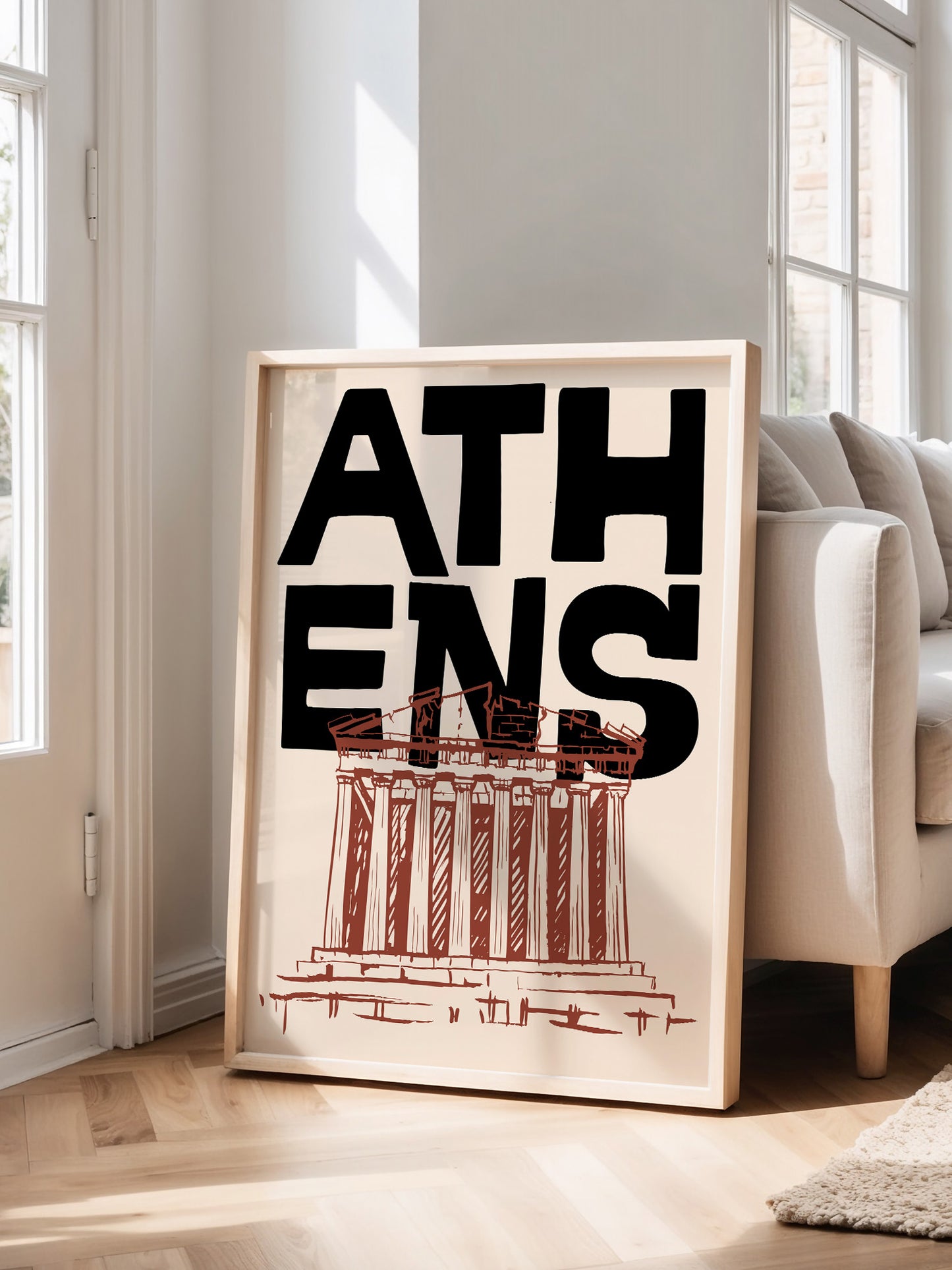 Retro Athens, Greece Travel Poster