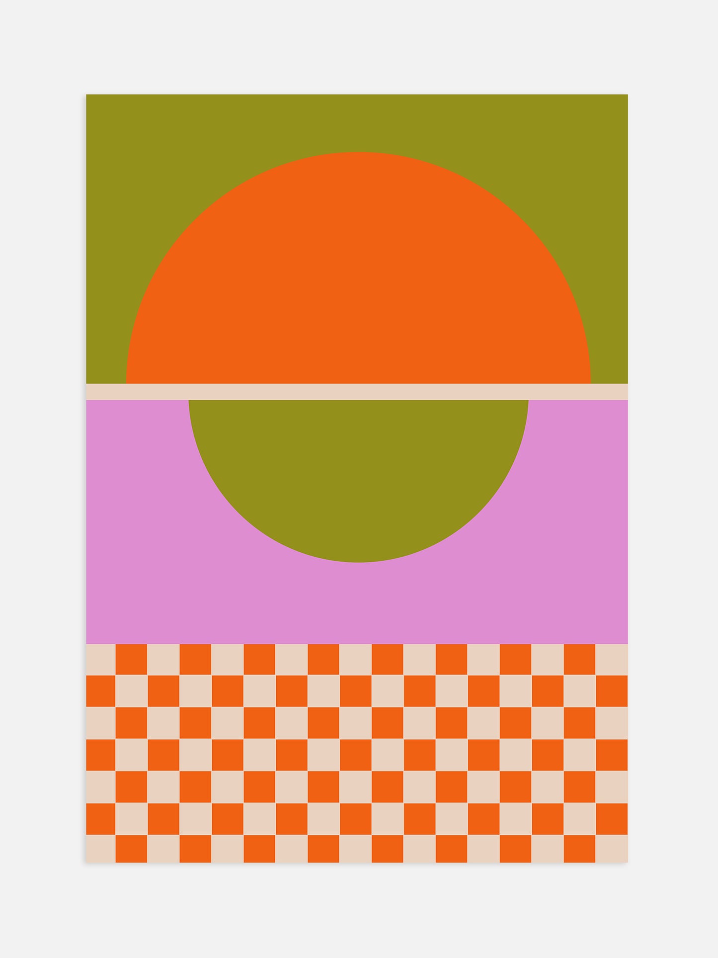 Orange Checks Poster