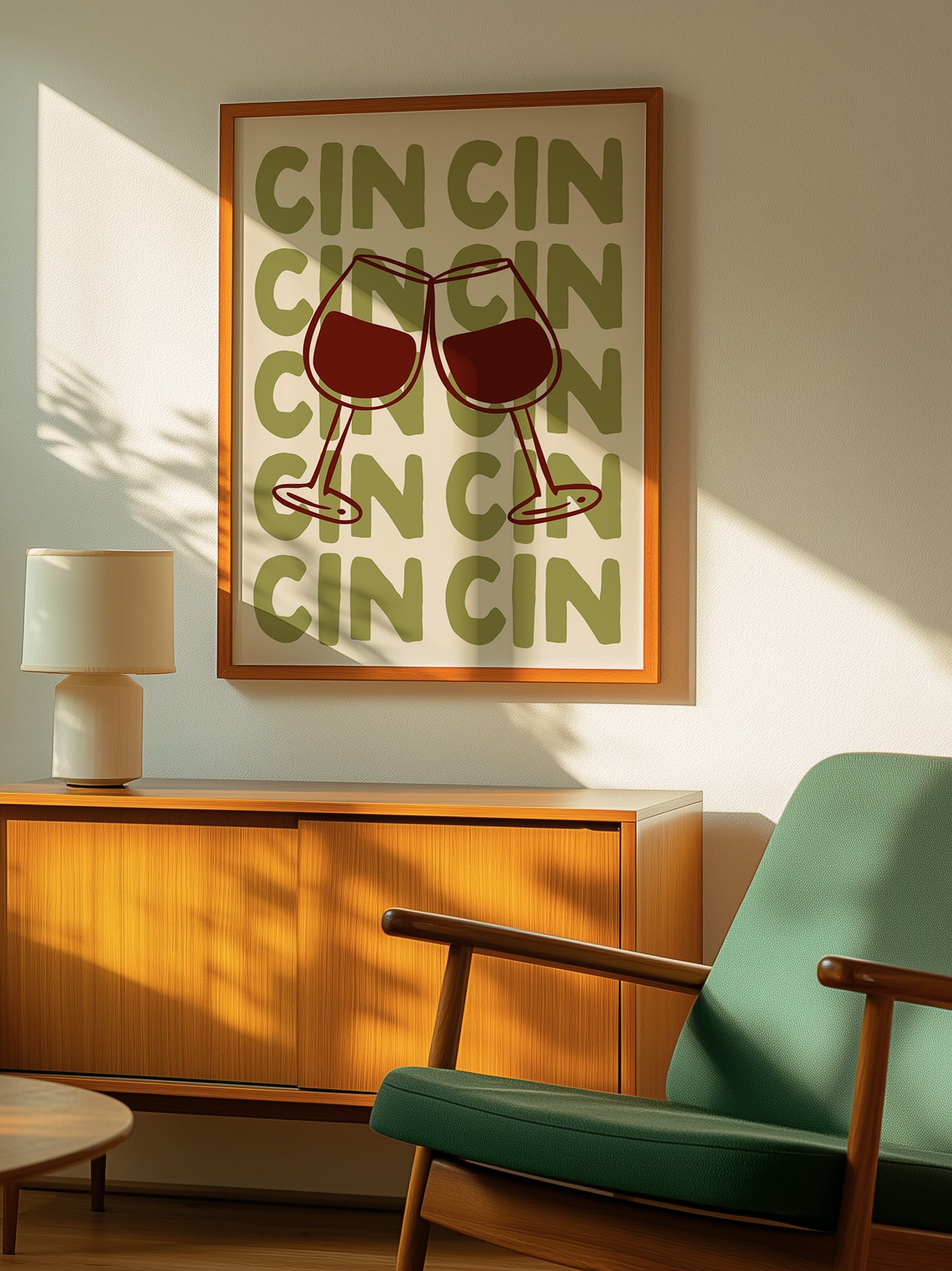 Retro Cin Cin Poster | Sage