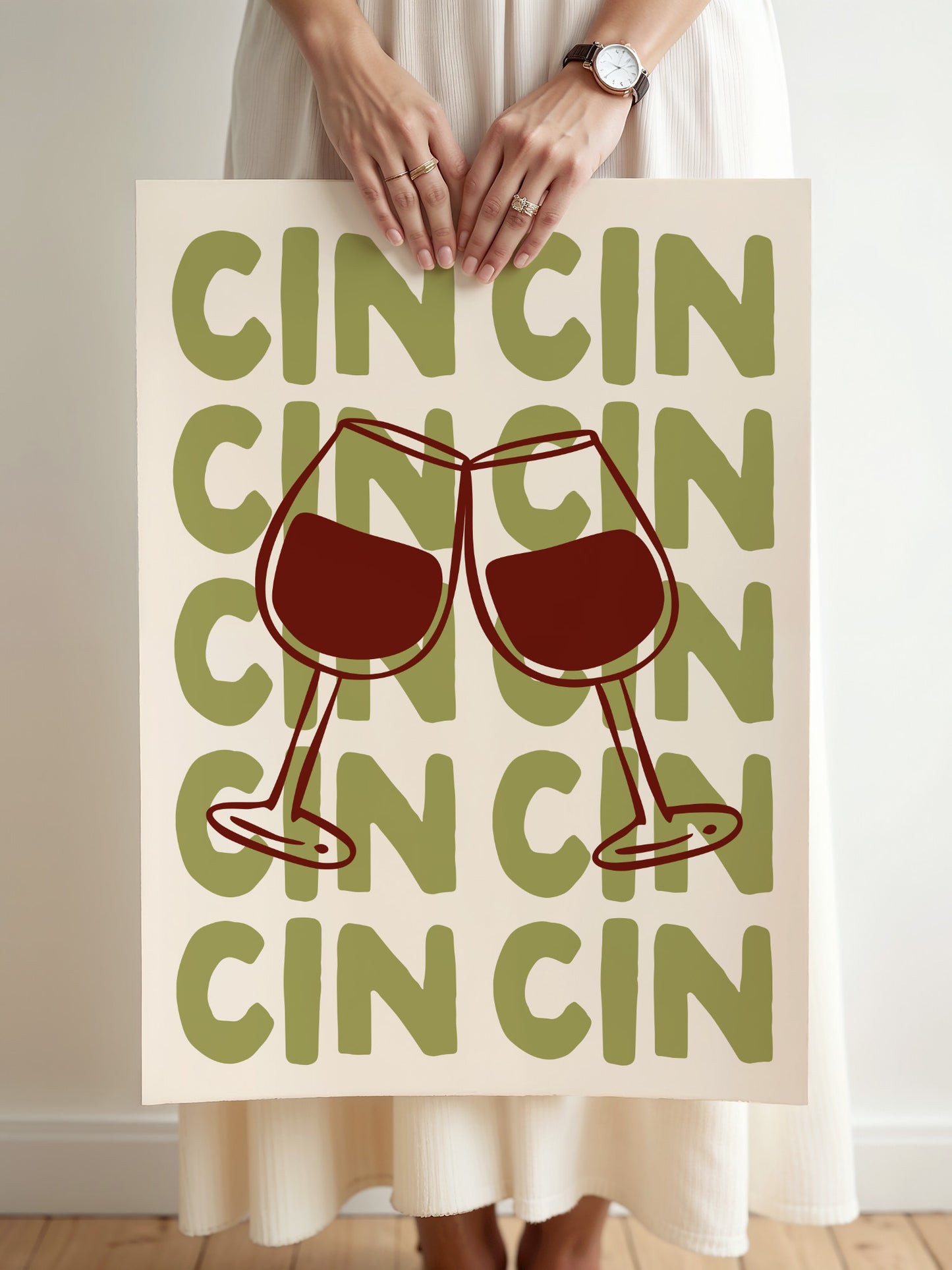 Olive Green Cin Cin Print | Digital Download