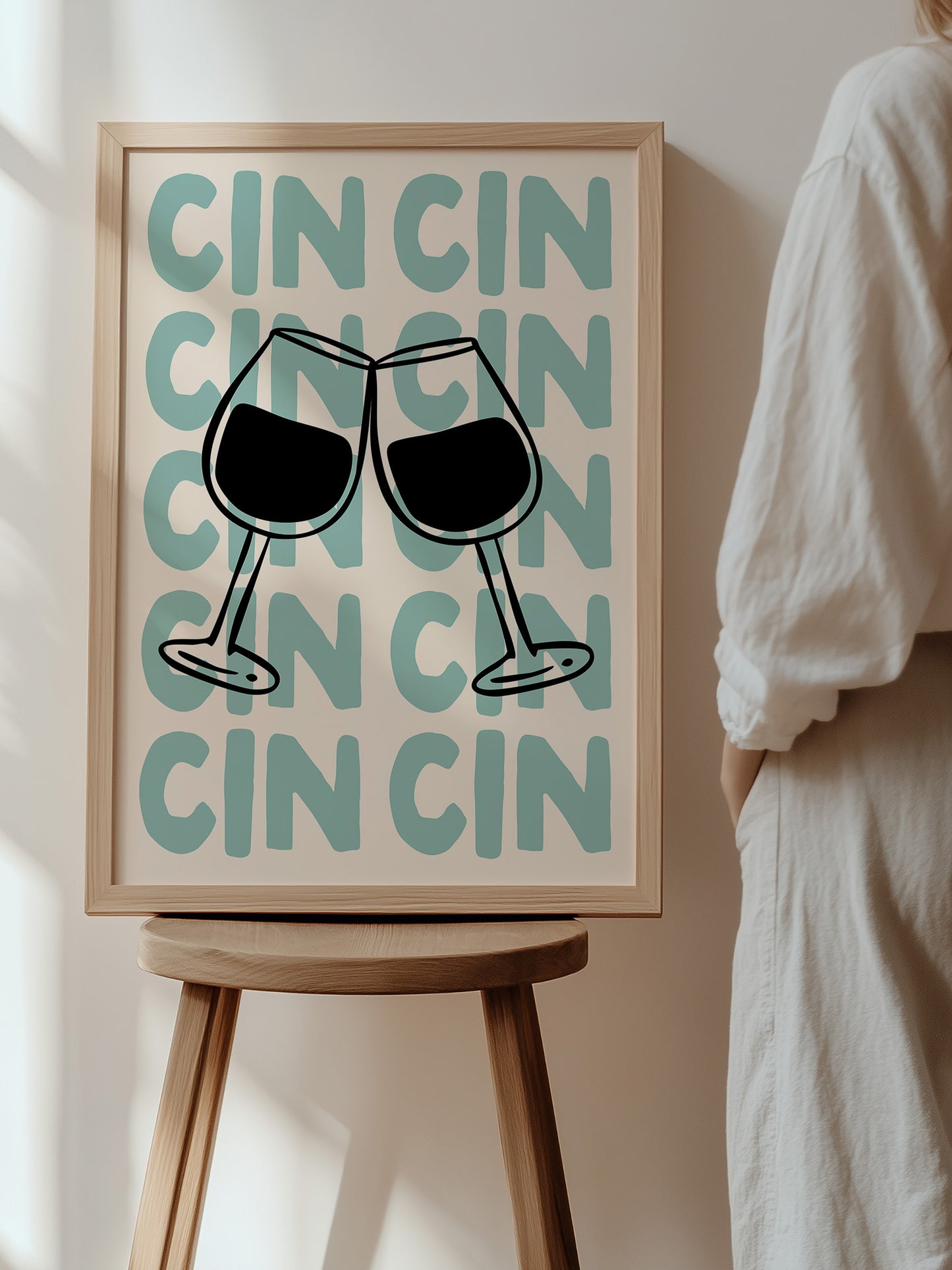 Blue Cin Cin Typography Print | Digital Download