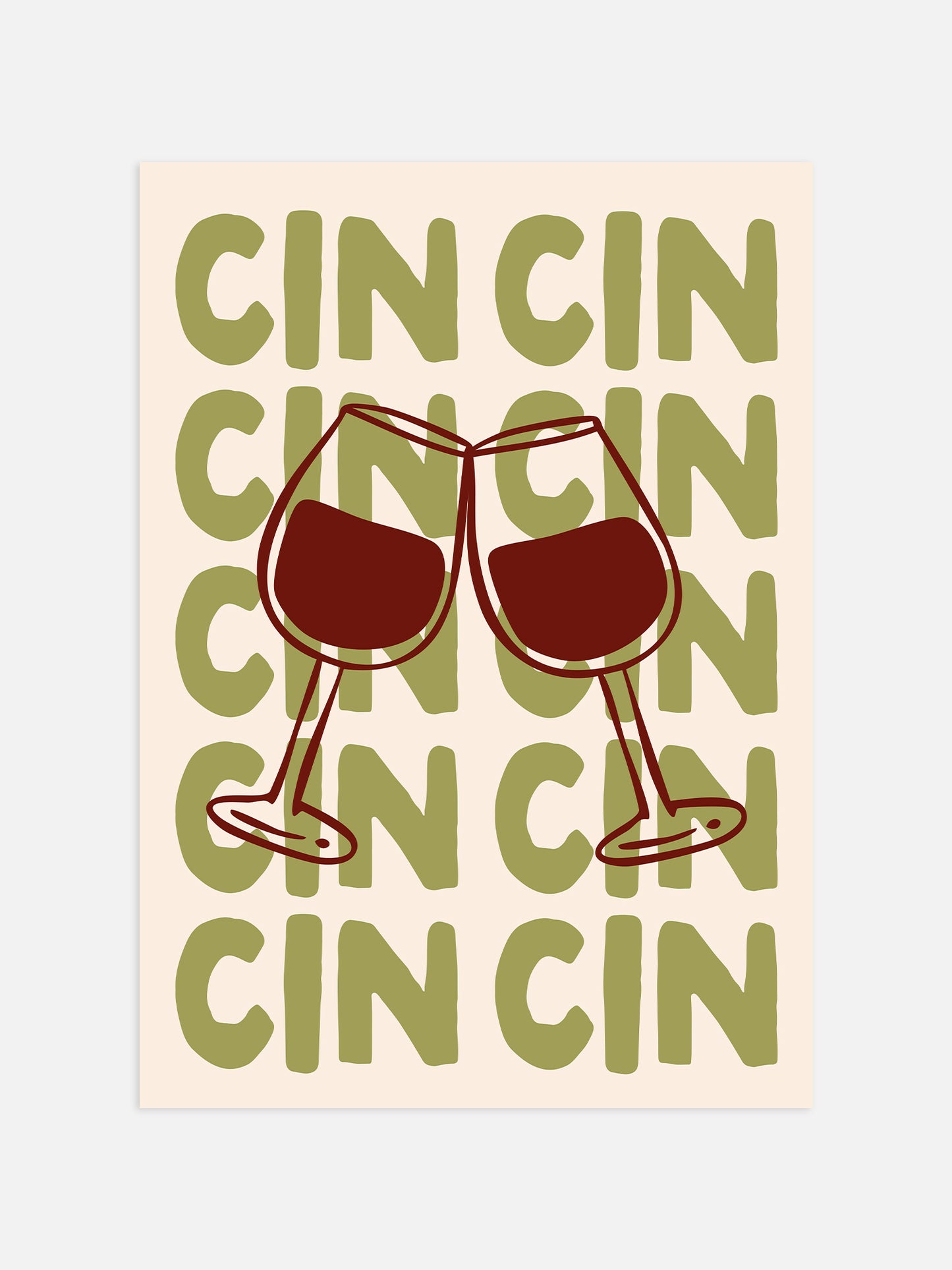 Olive Green Cin Cin Print | Digital Download