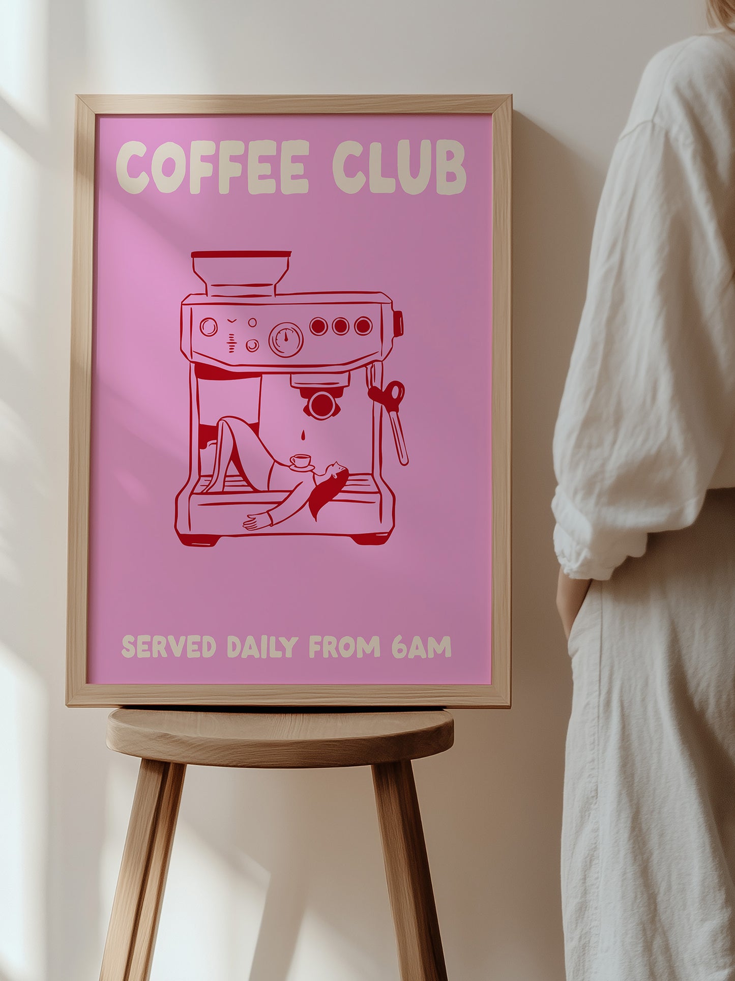 Coffee Club Poster | Pink