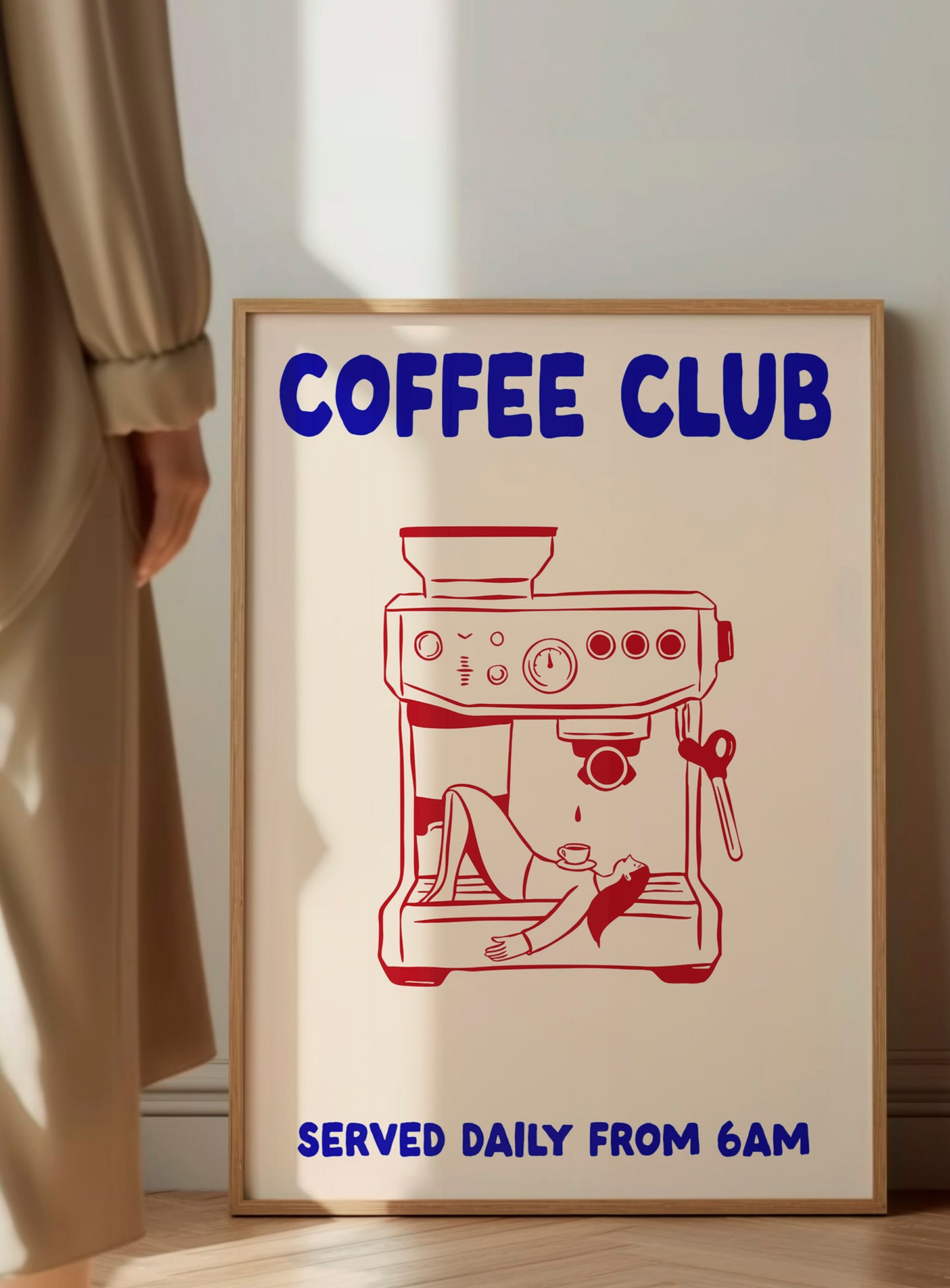 Coffee Club Poster | Navy And Red