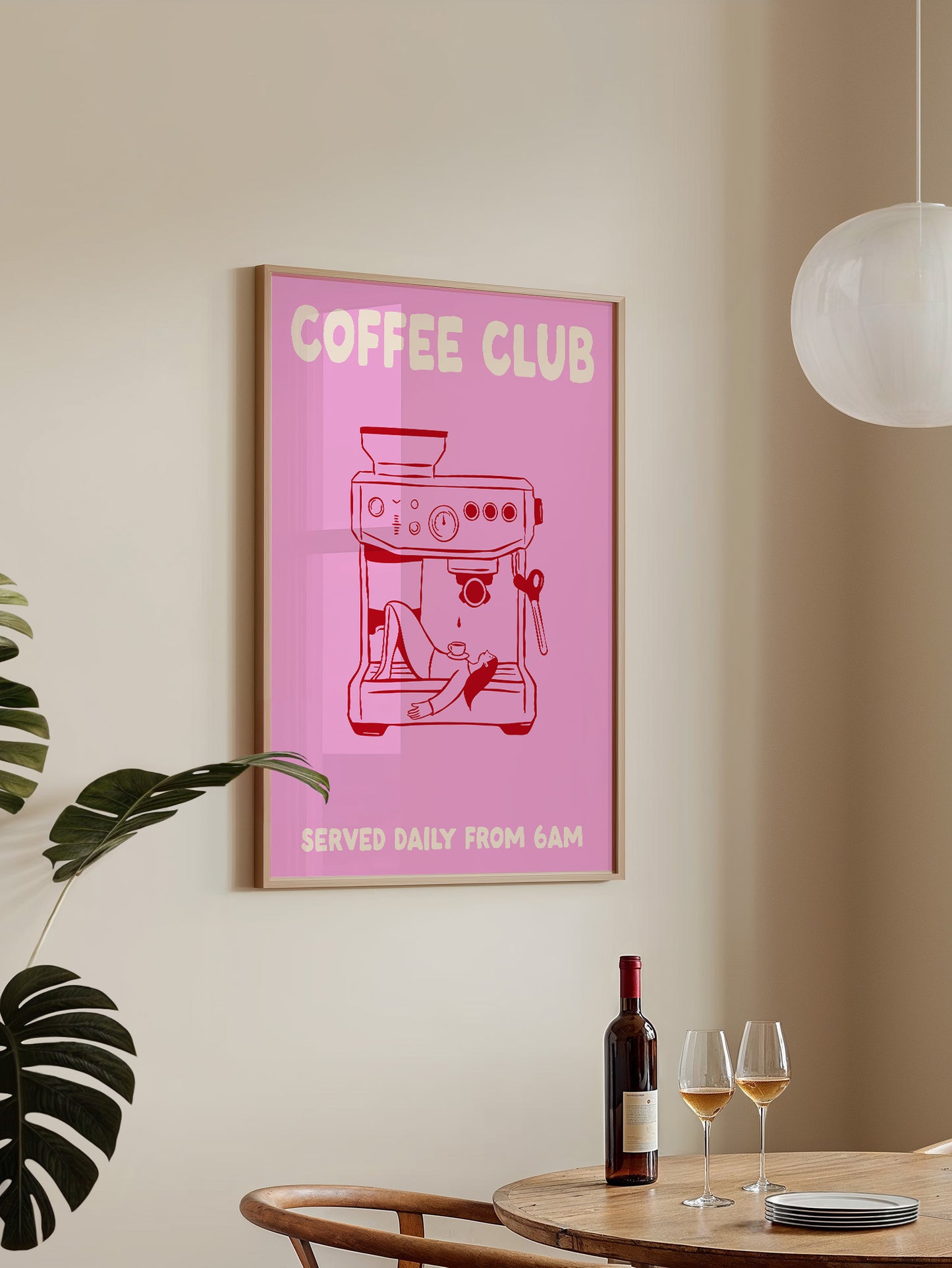 Coffee Club Poster | Pink