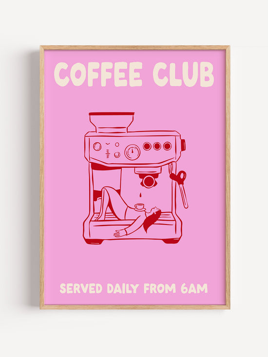 Coffee Club Poster | Pink