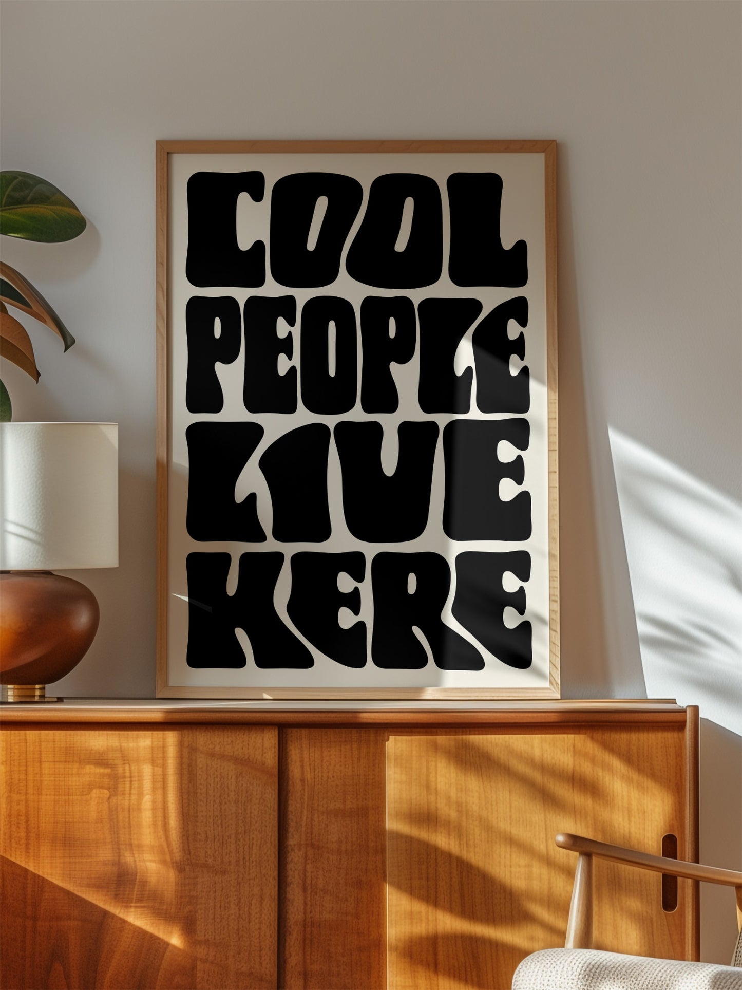 Cool People Live Here Print - Pink