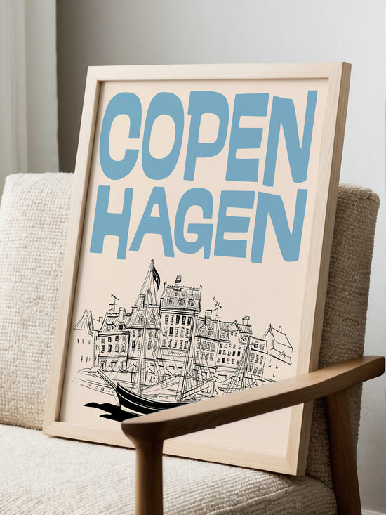 Retro Copenhagen Travel Poster