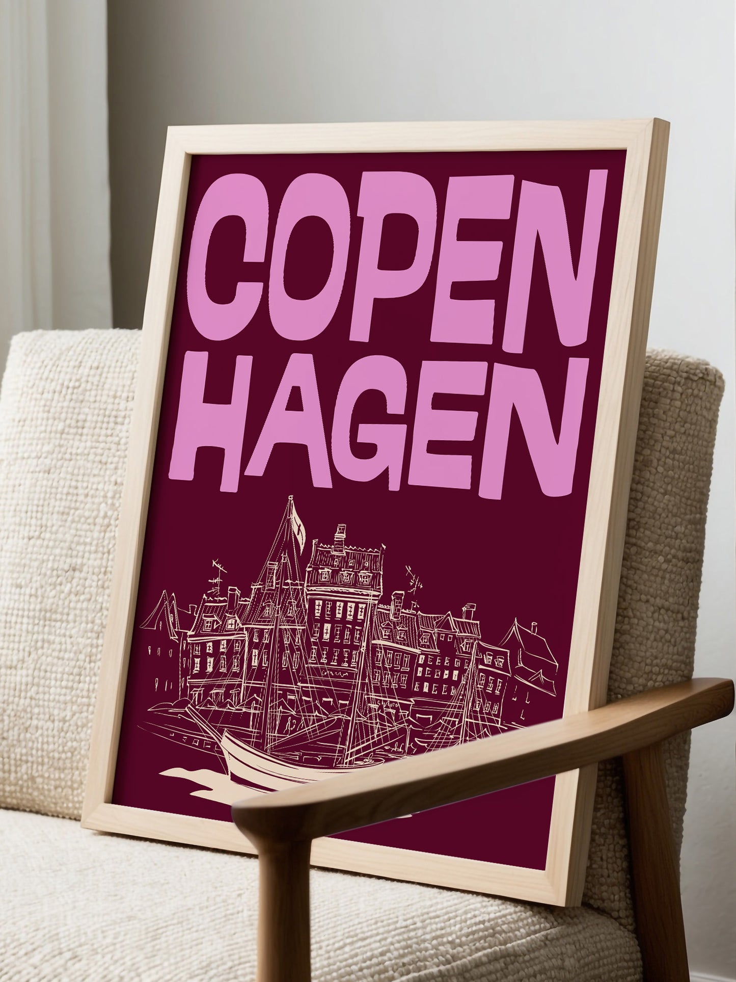 Retro Copenhagen Travel Poster