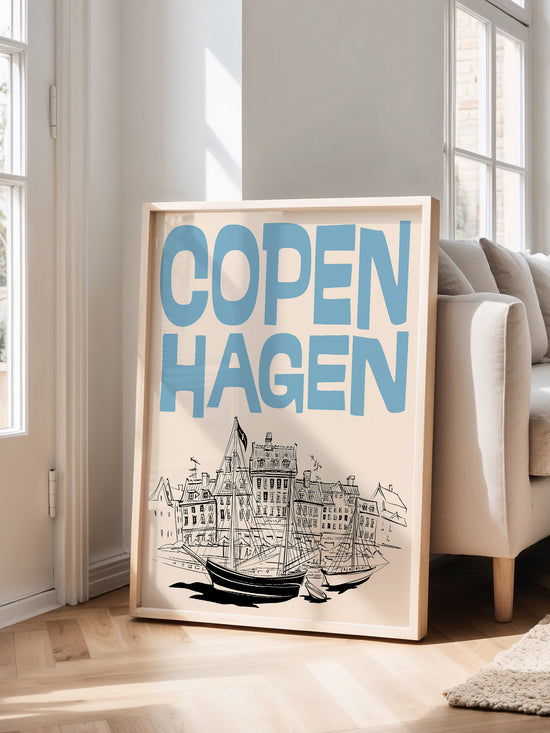 Retro Copenhagen Travel Poster