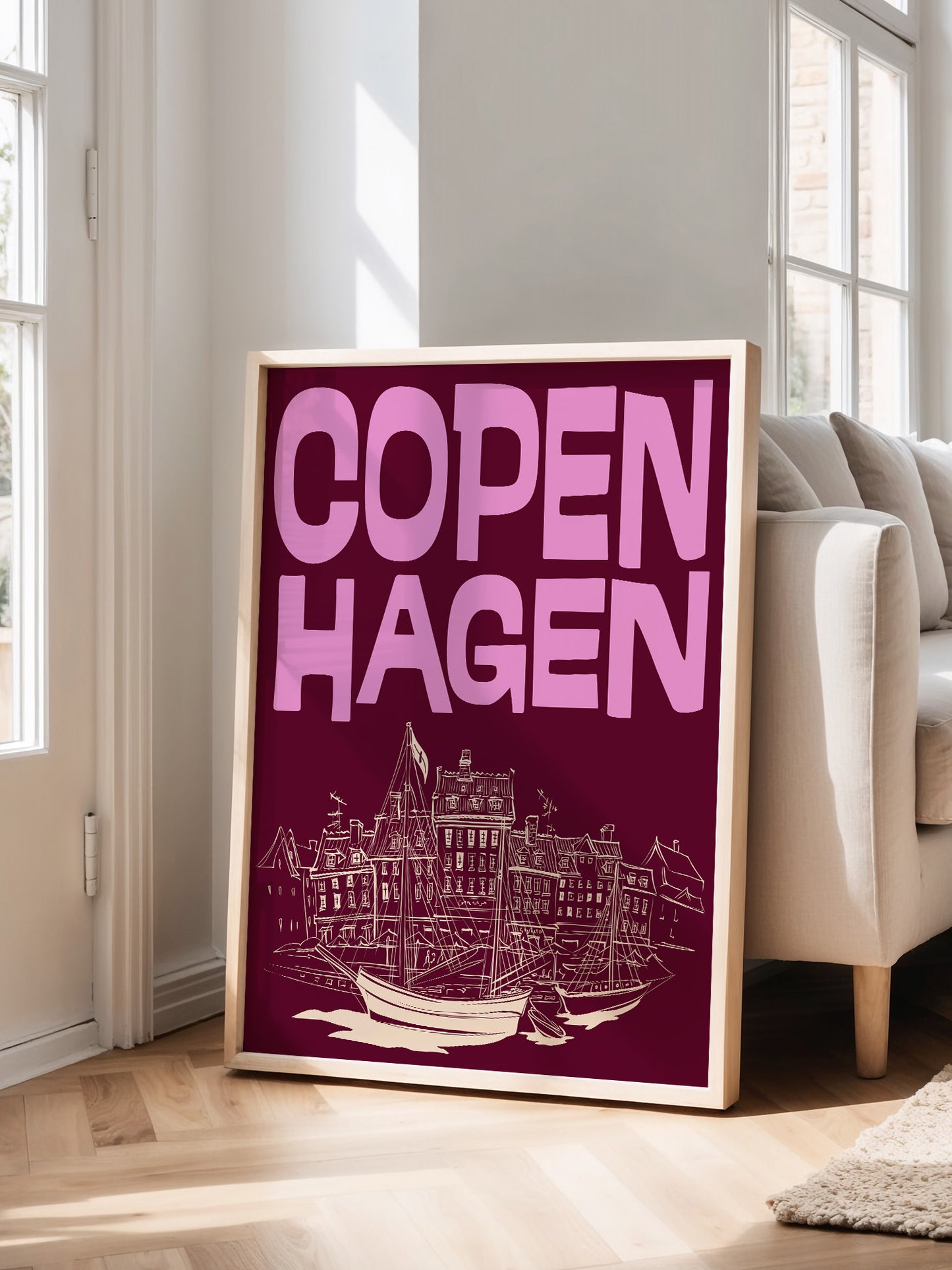Retro Copenhagen Travel Poster