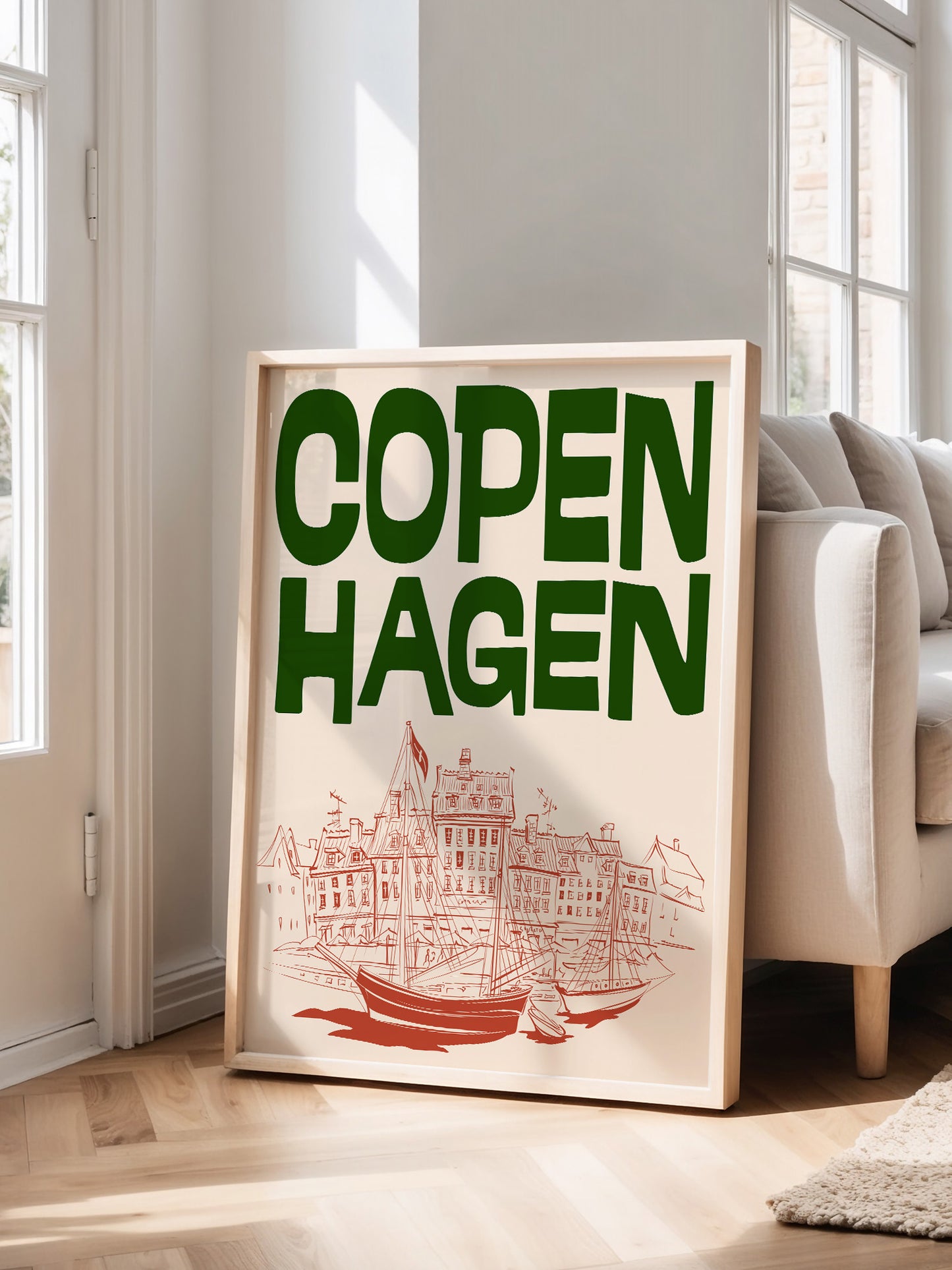 Retro Copenhagen Travel Poster
