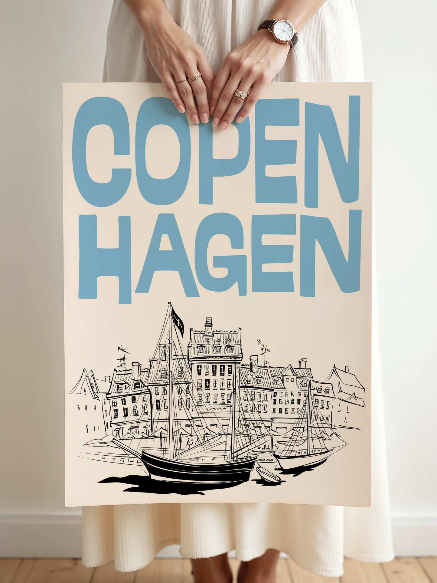Retro Copenhagen Travel Poster