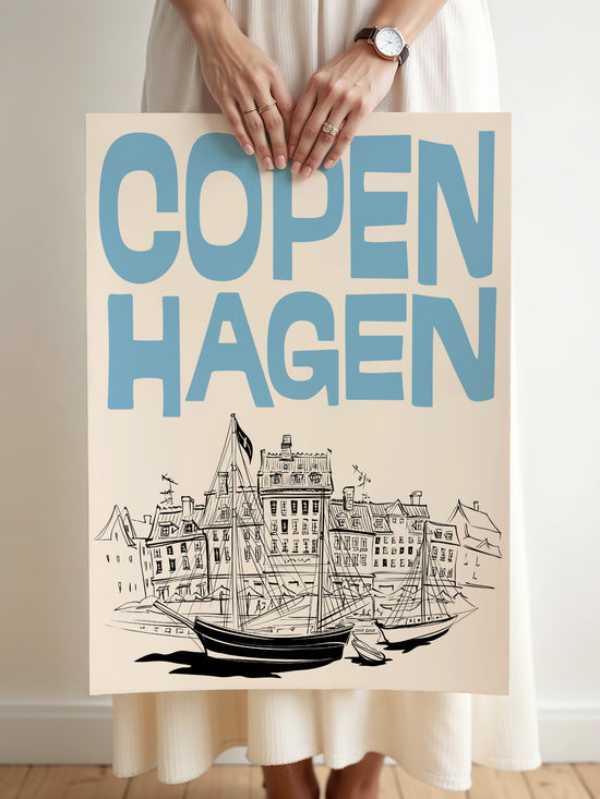 Retro Copenhagen Travel Poster