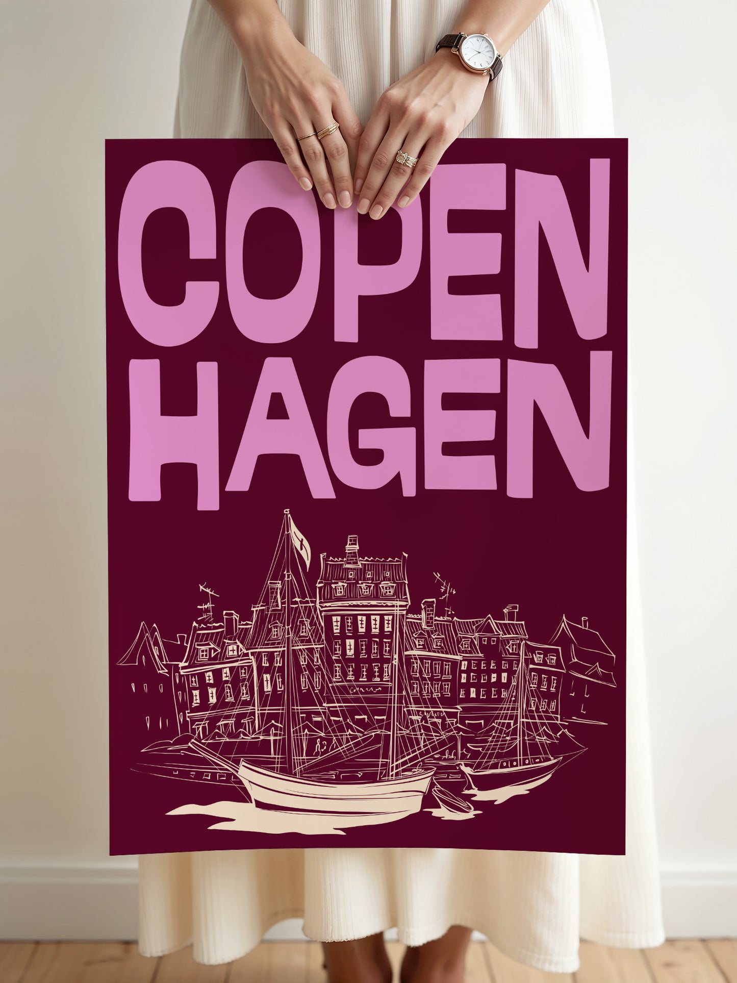 Retro Copenhagen Travel Poster
