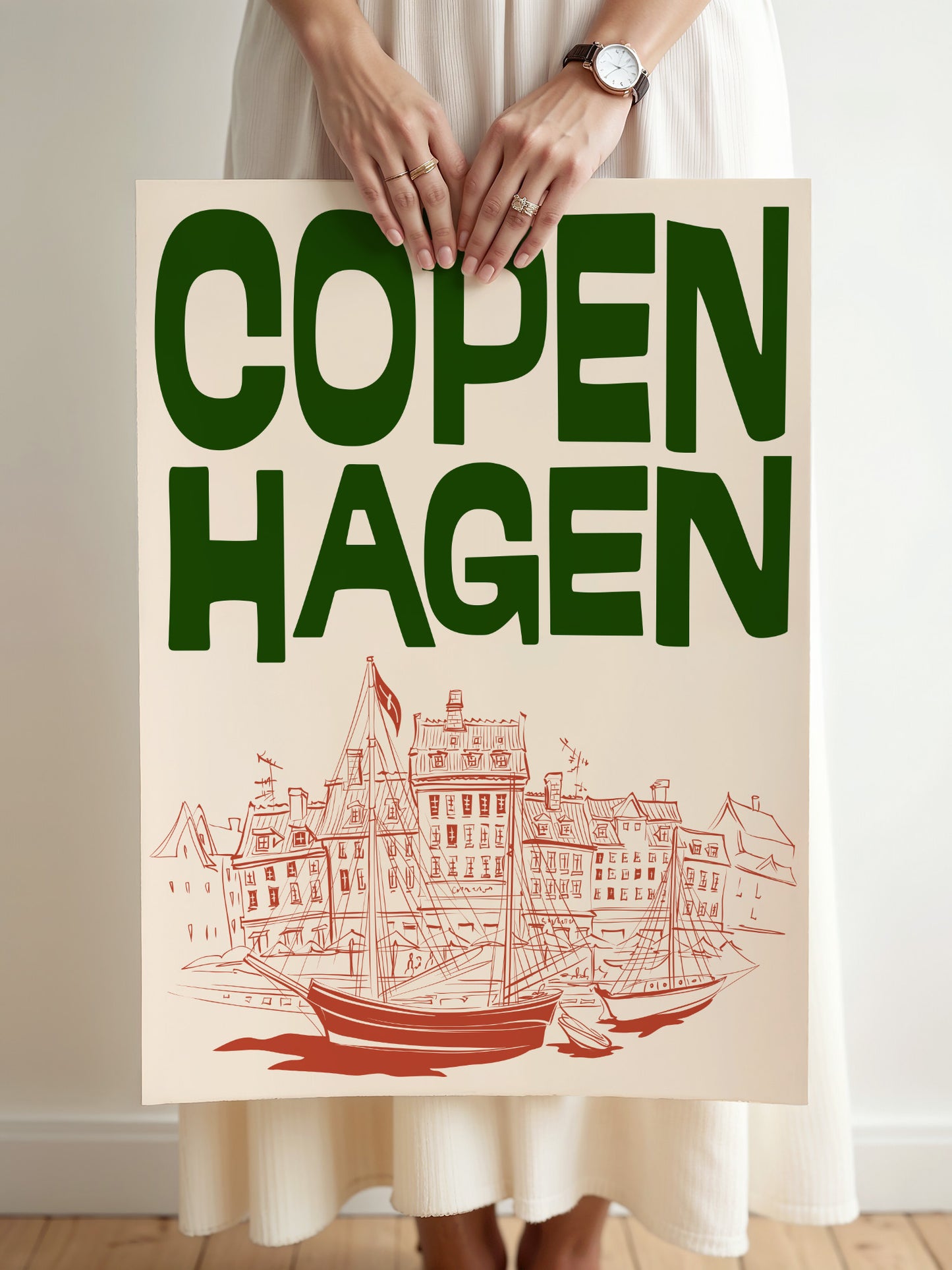 Retro Copenhagen Travel Poster