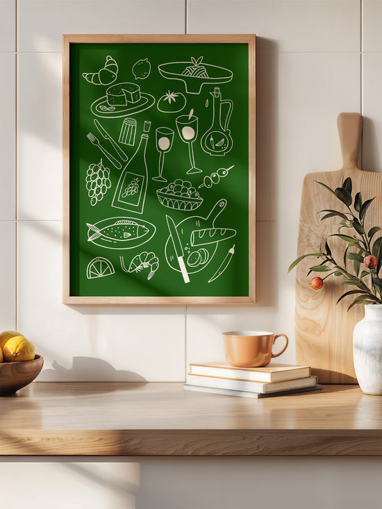 Italian Food Illustrations Print | Digital Download