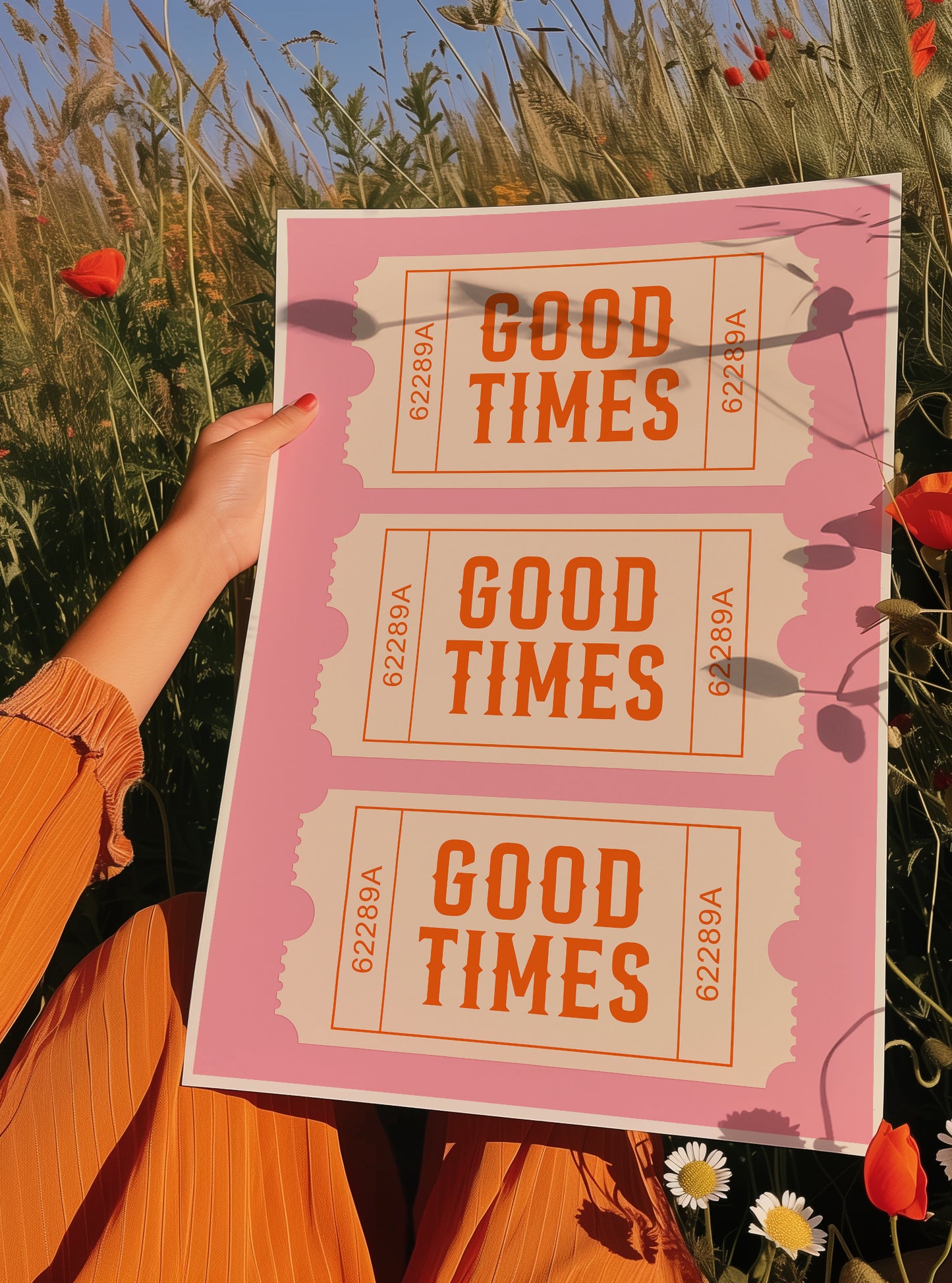 Retro Pink Good Times Ticket Poster