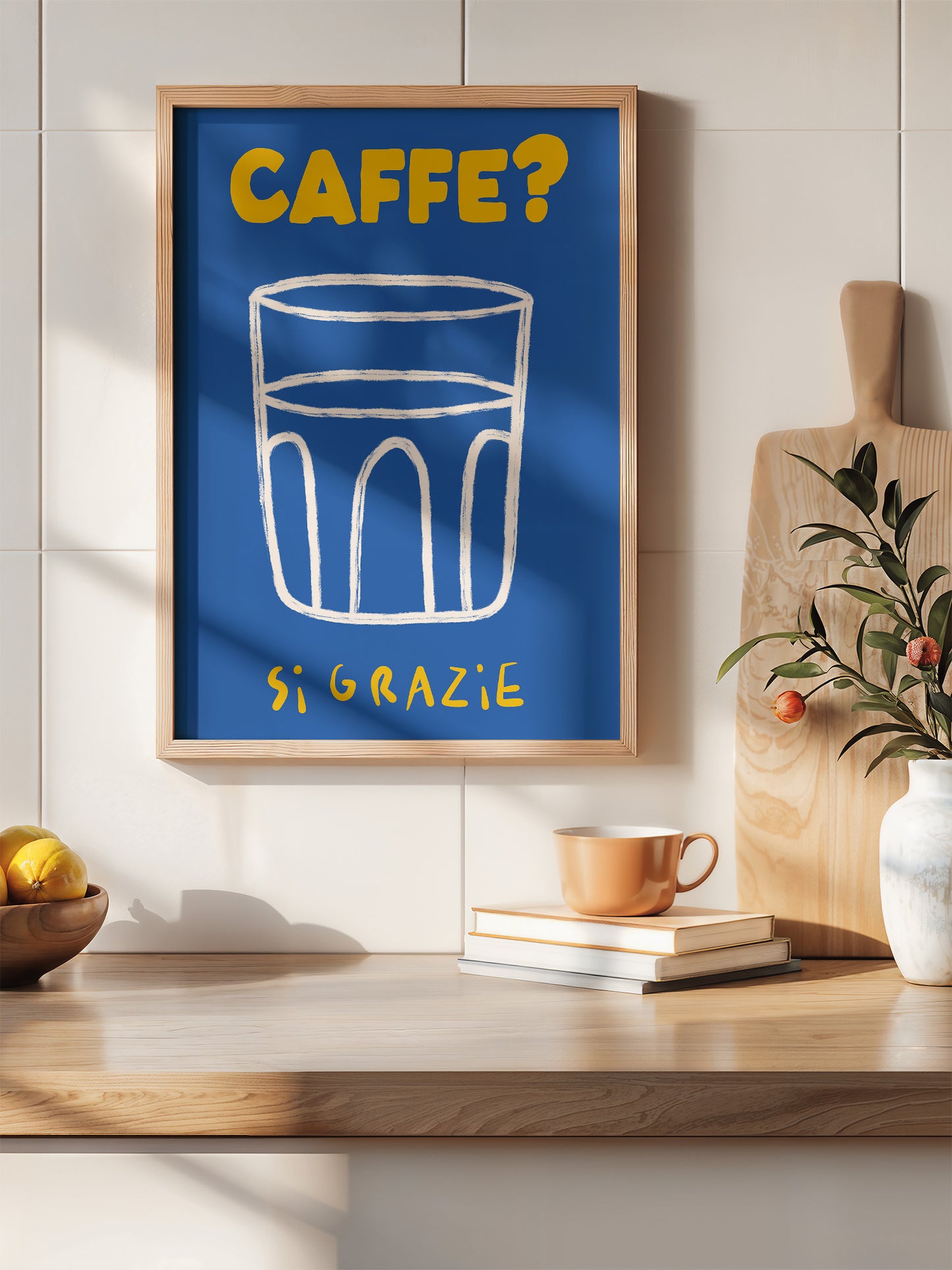 Blue Caffe Art Print