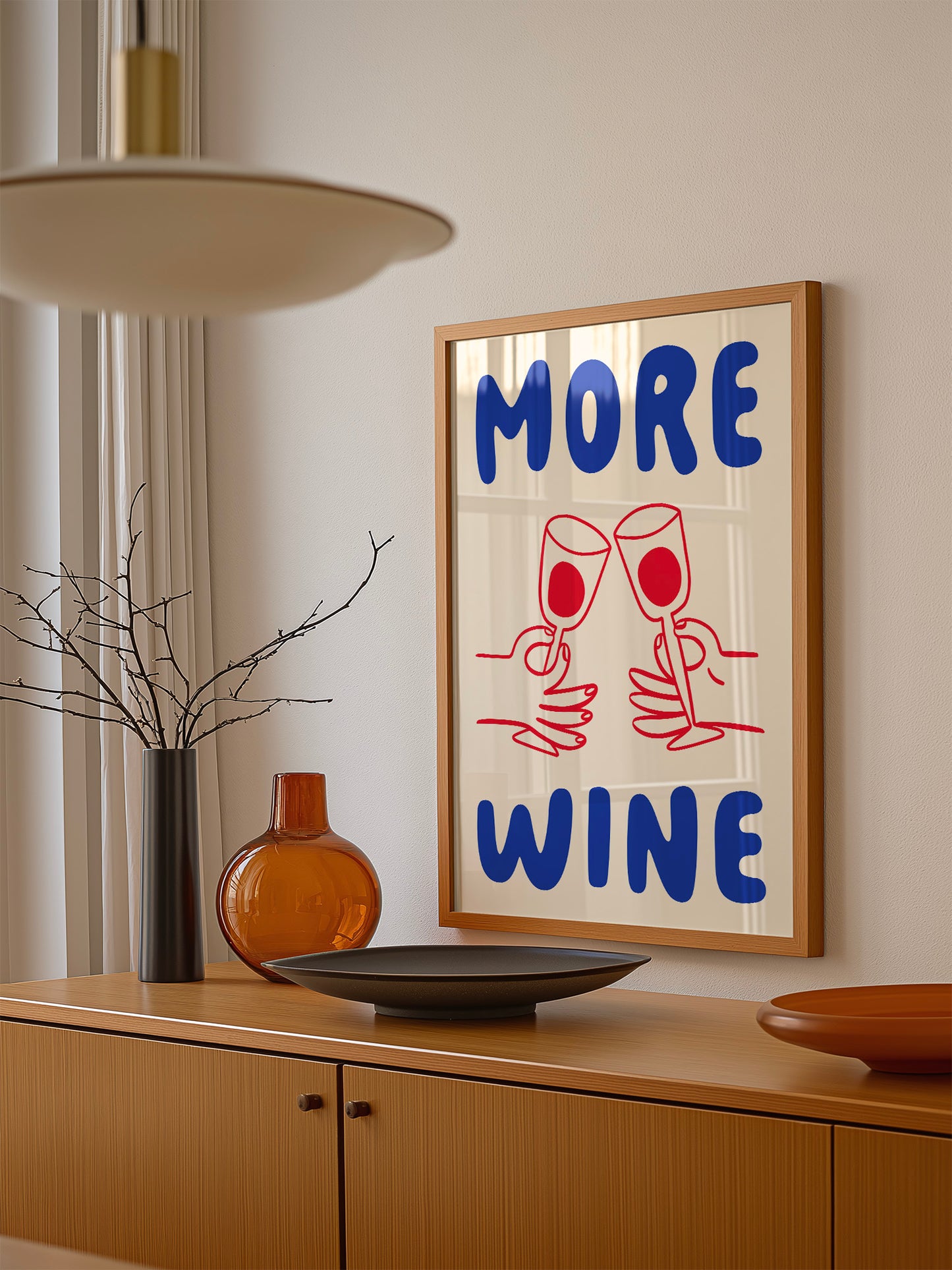 Retro More Wine Poster