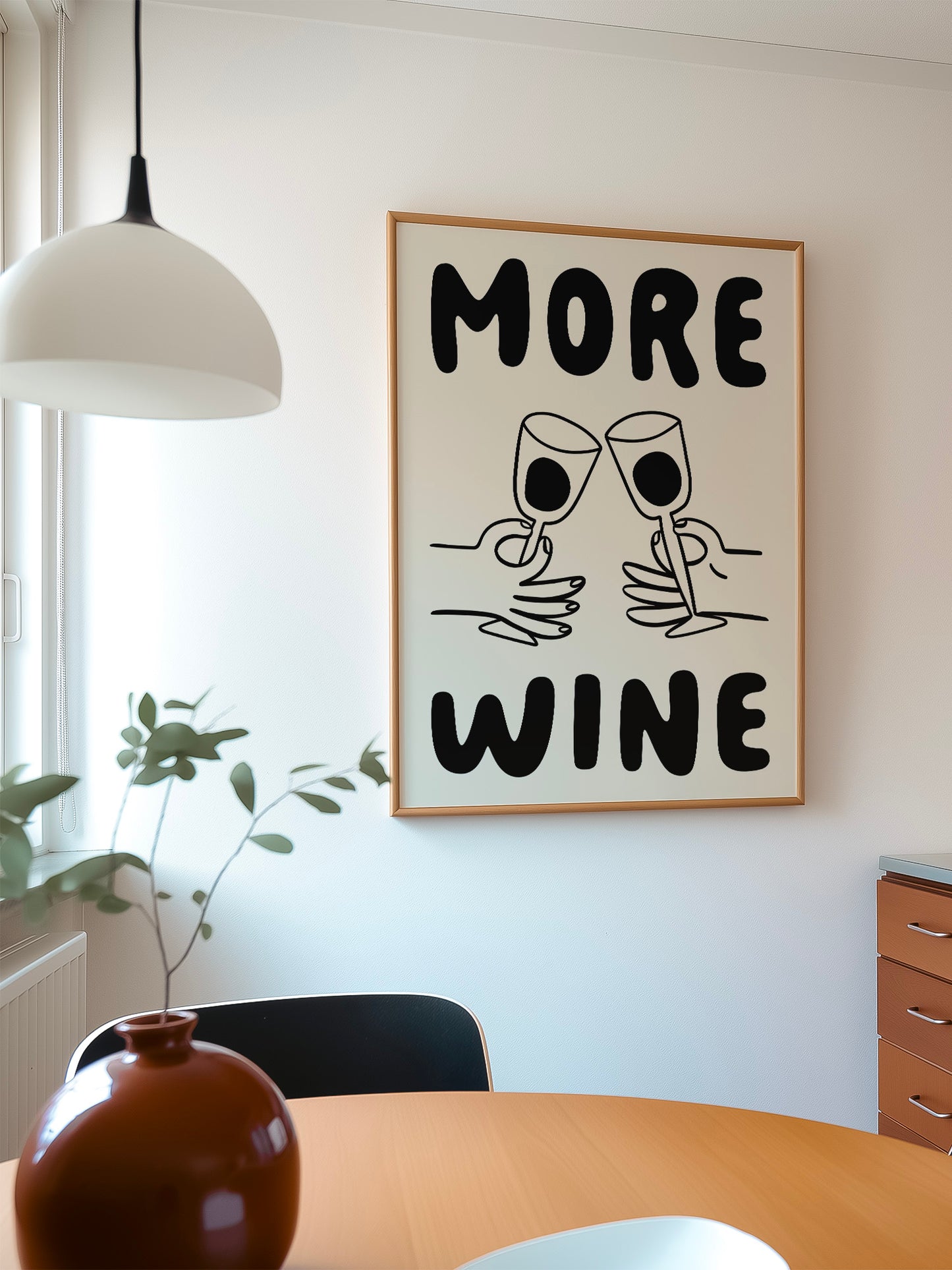 More Wine Art Print | Black