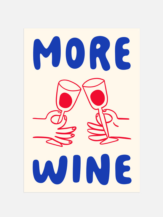 Retro More Wine Poster