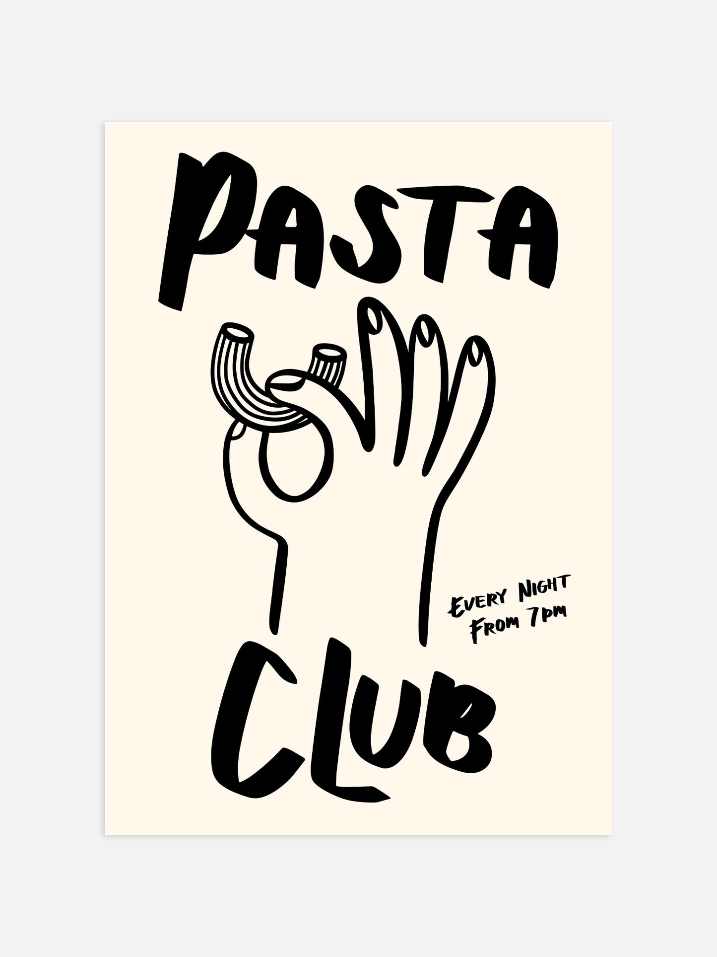 Pasta Club Print - Black