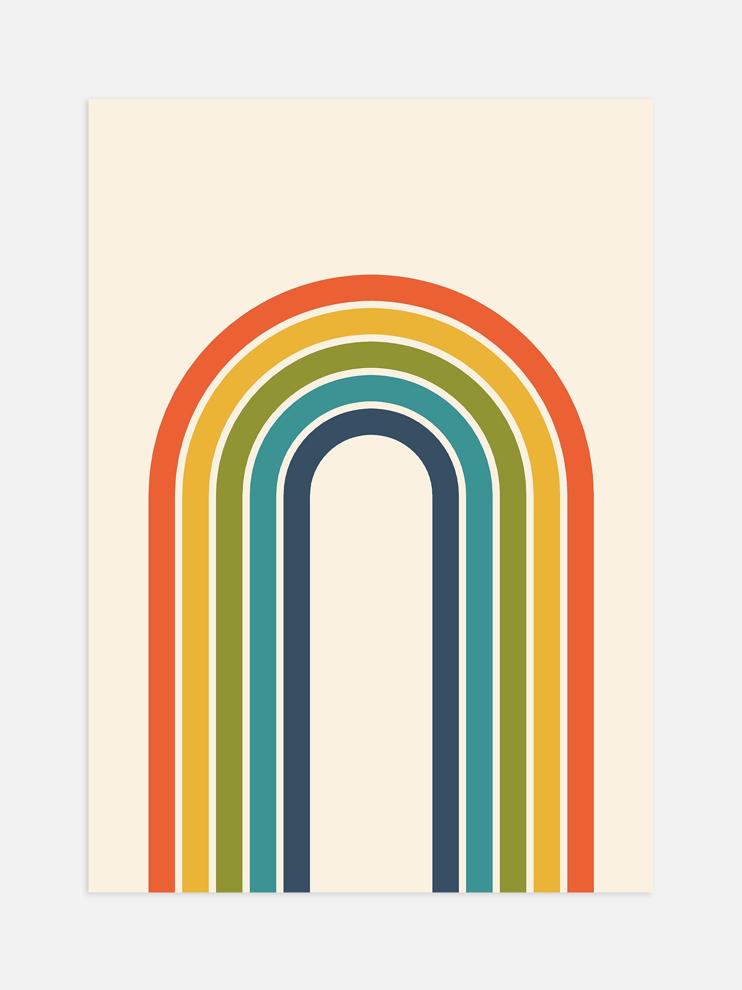 Retro Rainbow Stripes No4 Poster