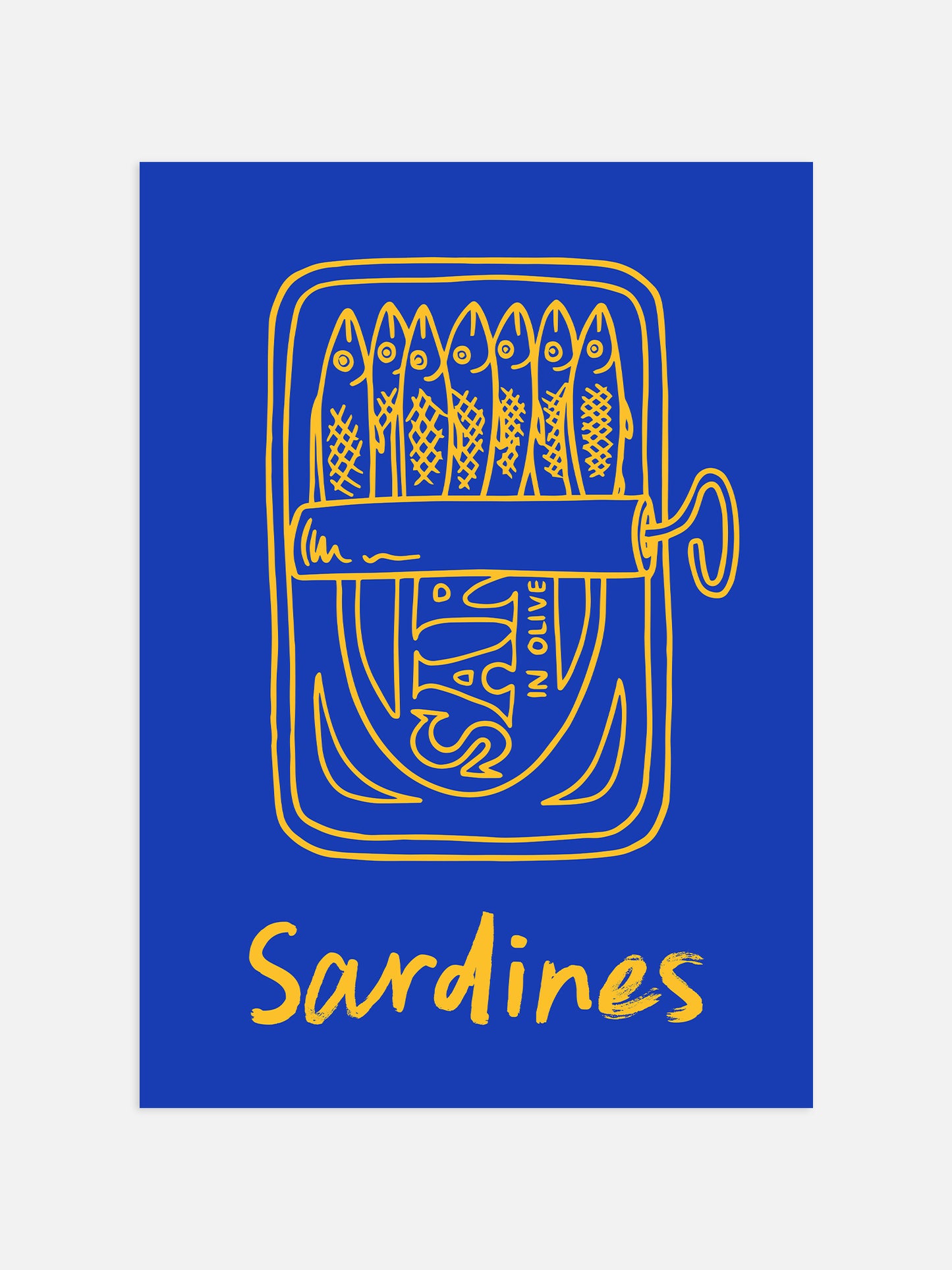 Retro Sardines Print - Red