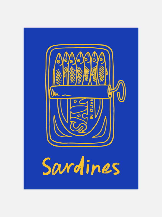 Retro Sardines Print - Red