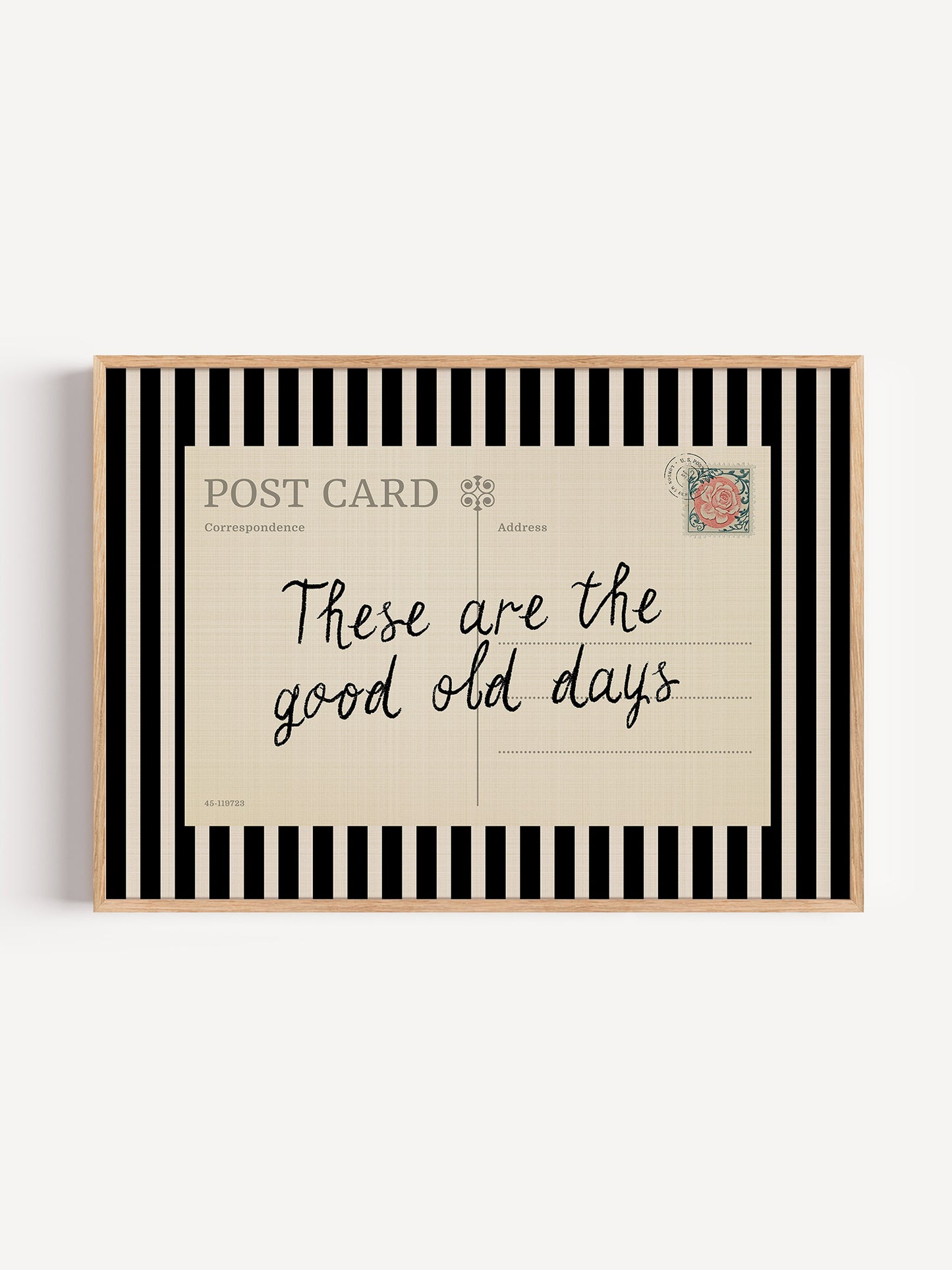 Striped Retro Postcard Print