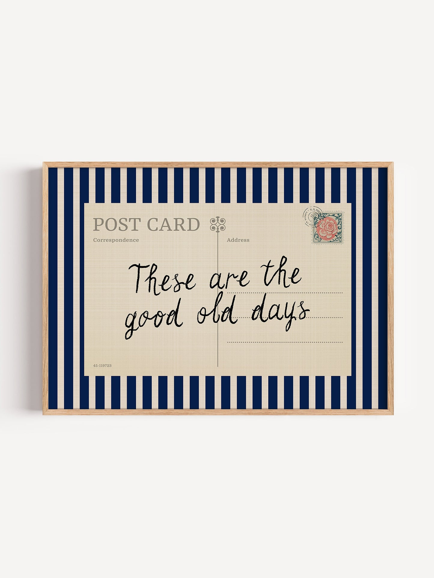 Striped Retro Postcard Print