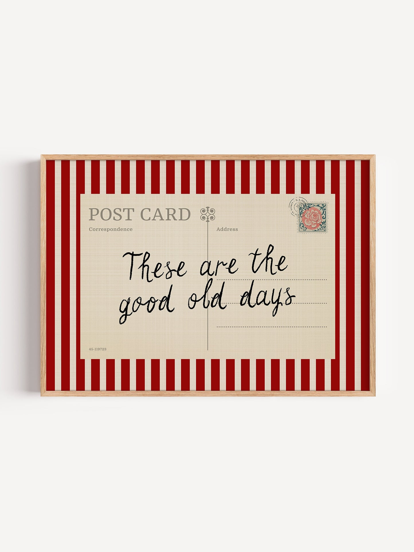 Striped Retro Postcard Print