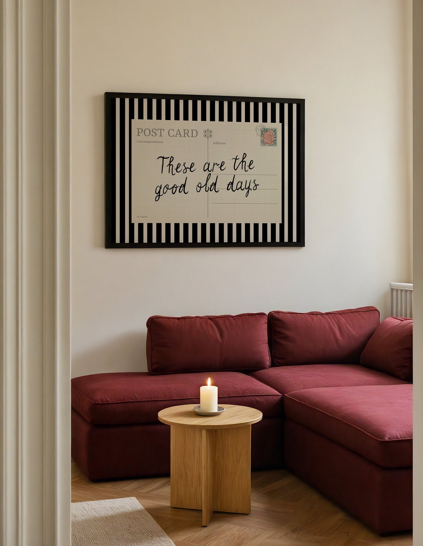 Striped Retro Postcard Print