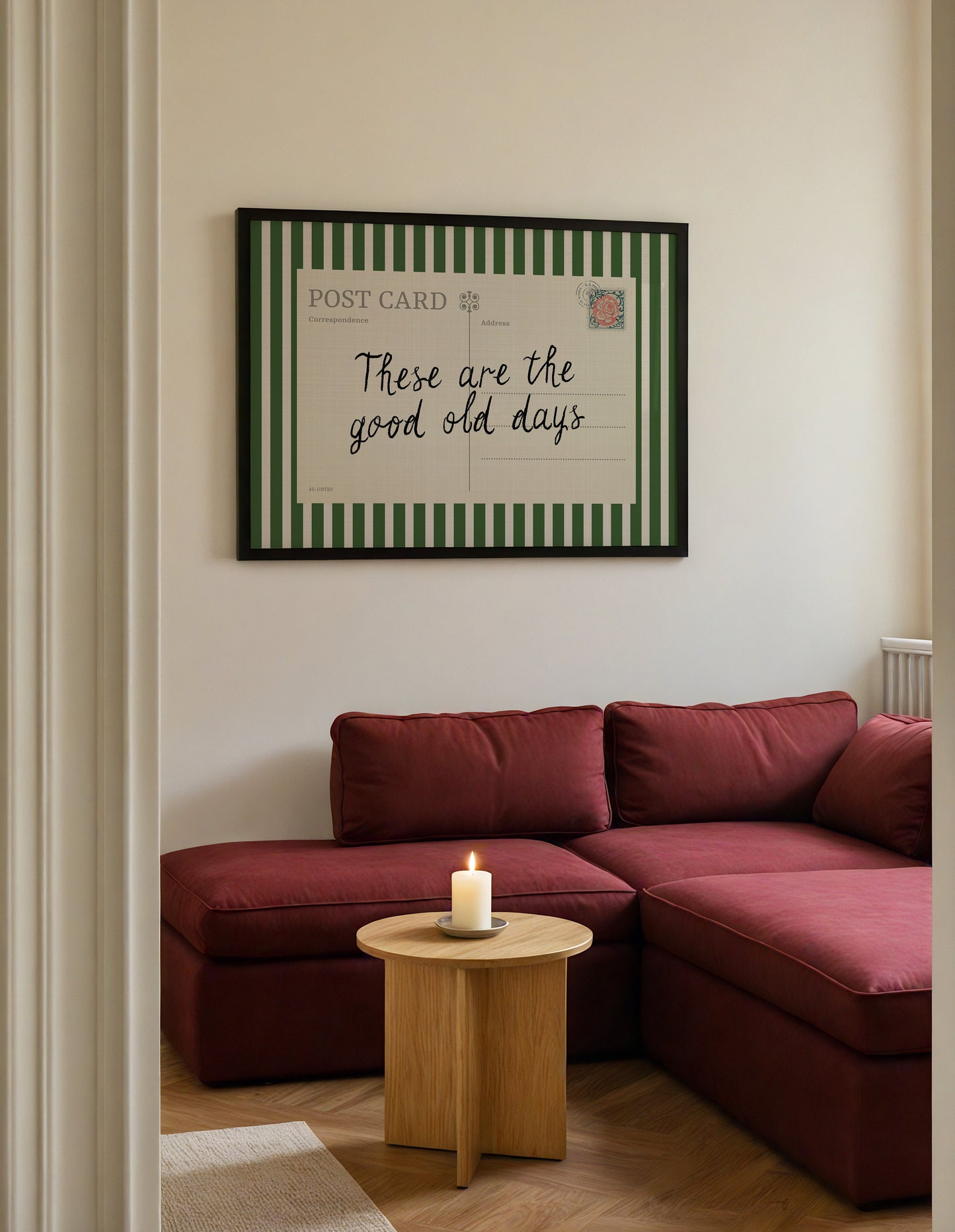 Striped Retro Postcard Print