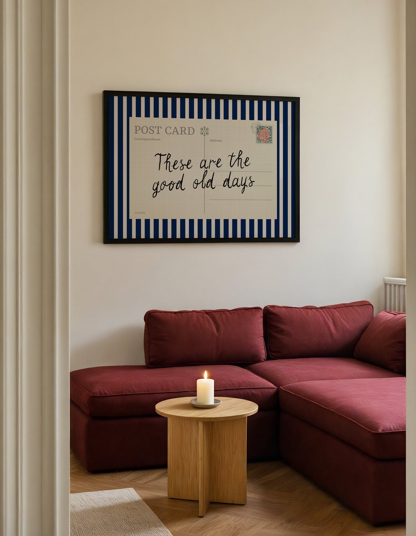 Striped Retro Postcard Print